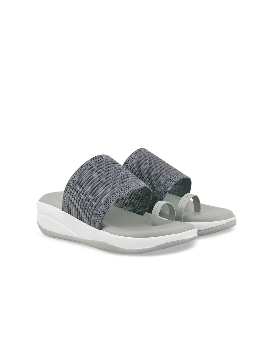 

madam glorious Textured One Toe Comfort Sandals, Grey