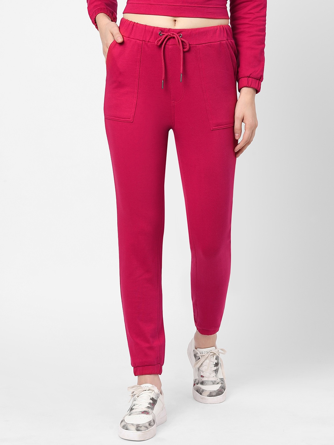 

Kraus Jeans Women Loose Fit High-Rise Joggers Trousers, Fuchsia