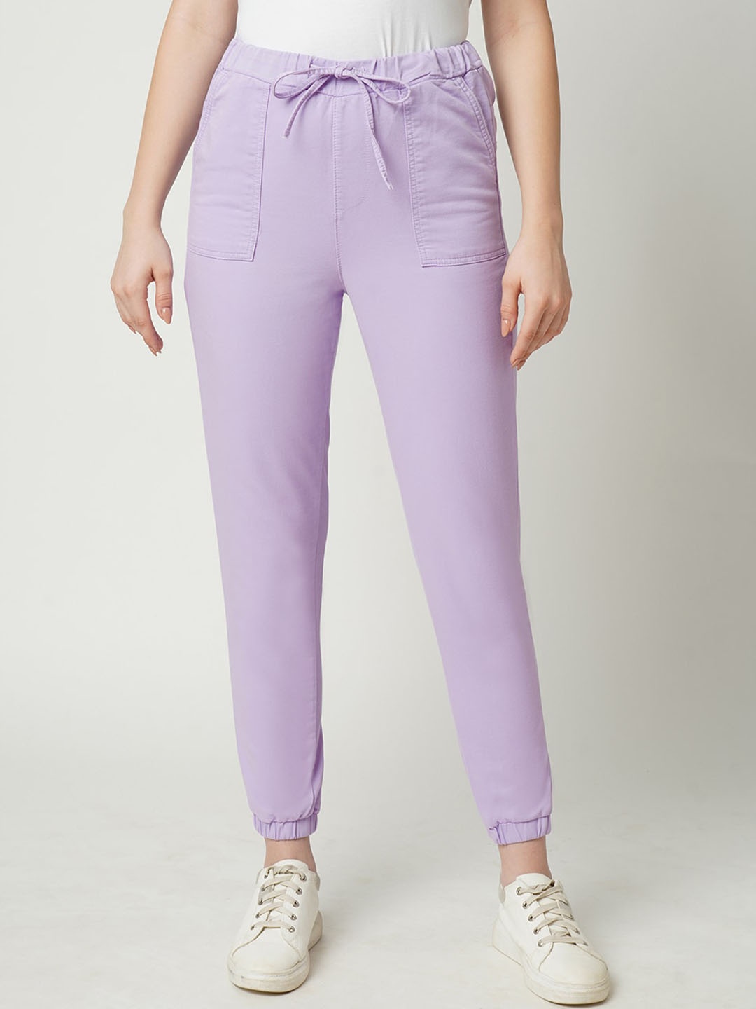 

Kraus Jeans Women Loose Fit High-Rise Joggers Trousers, Lavender