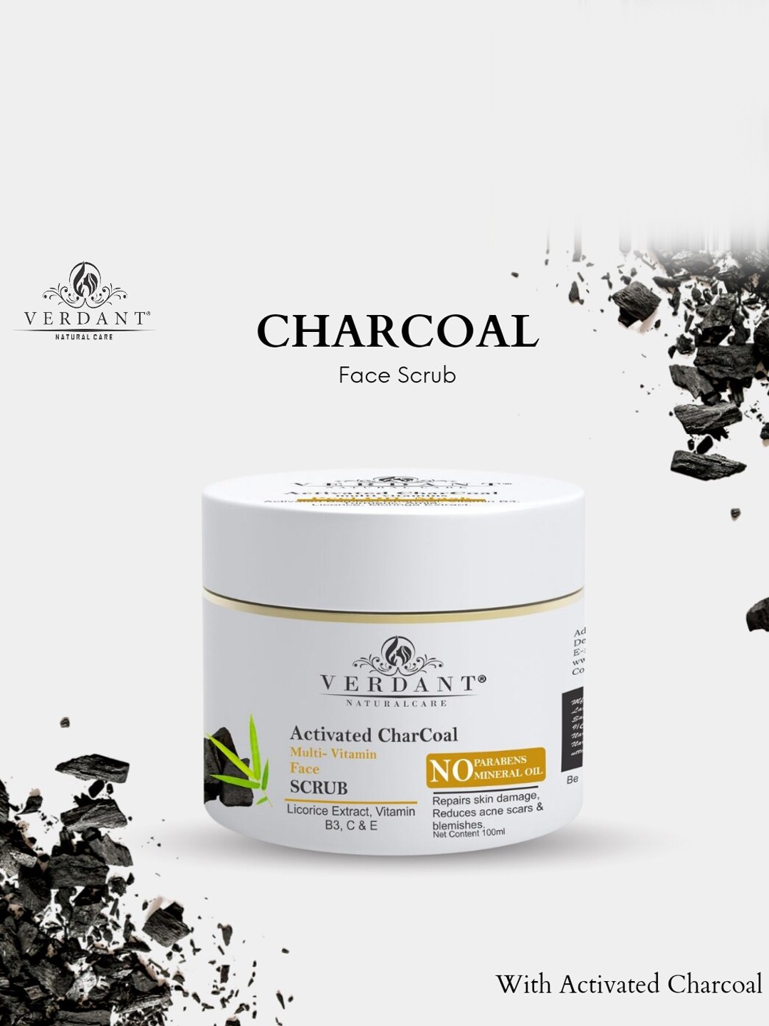

Verdant Natural Care Activated Charcoal Multi-Vitamin Face Scrub - 100ml, Na