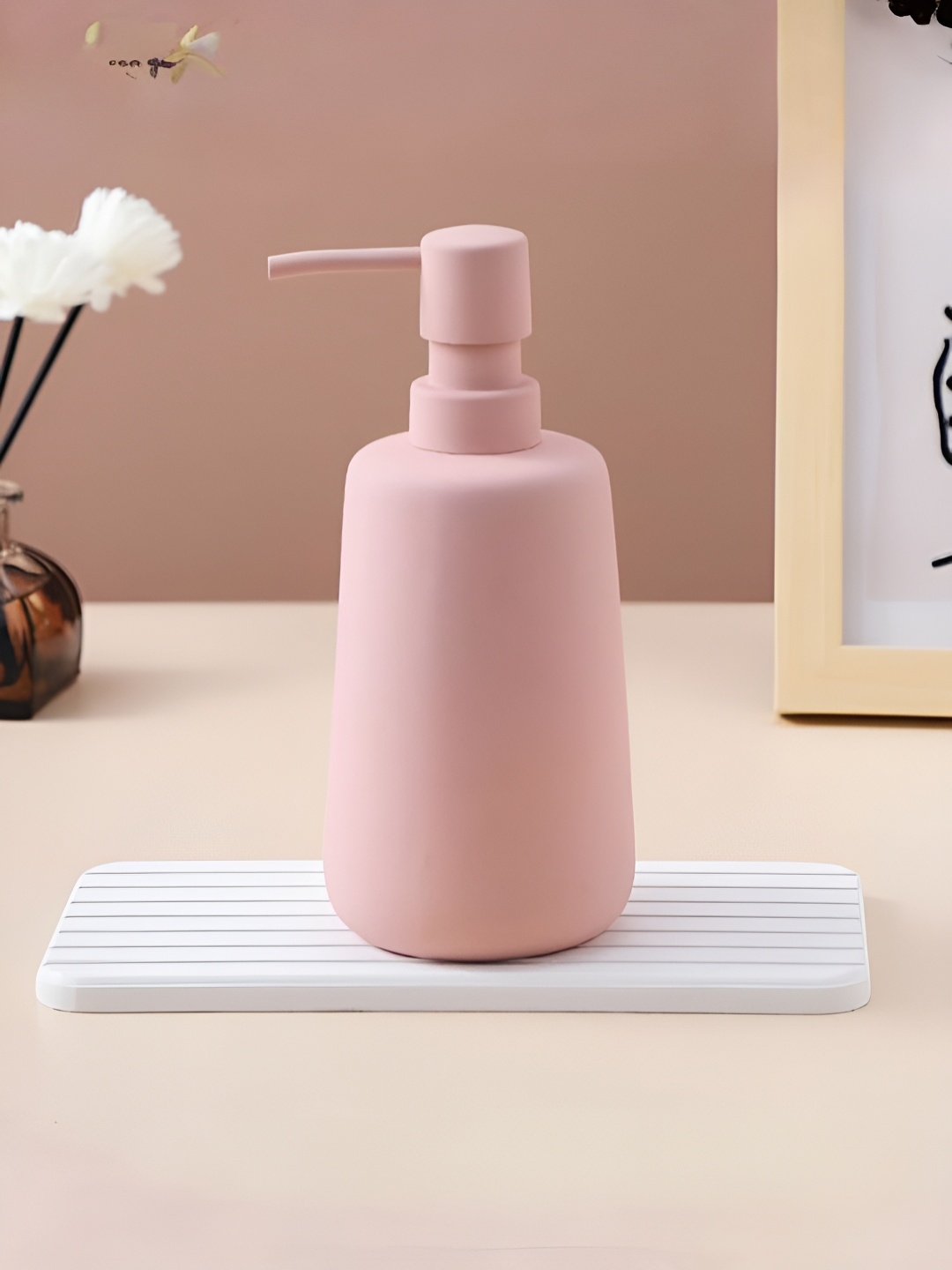 USHA SHRIRAM Pink Ceramic Soap Dispenser 260ml