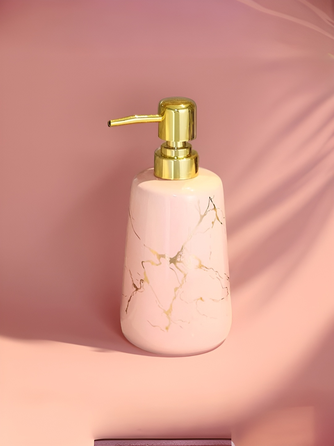 USHA SHRIRAM Pink Ceramic Soap Dispenser 260 ml
