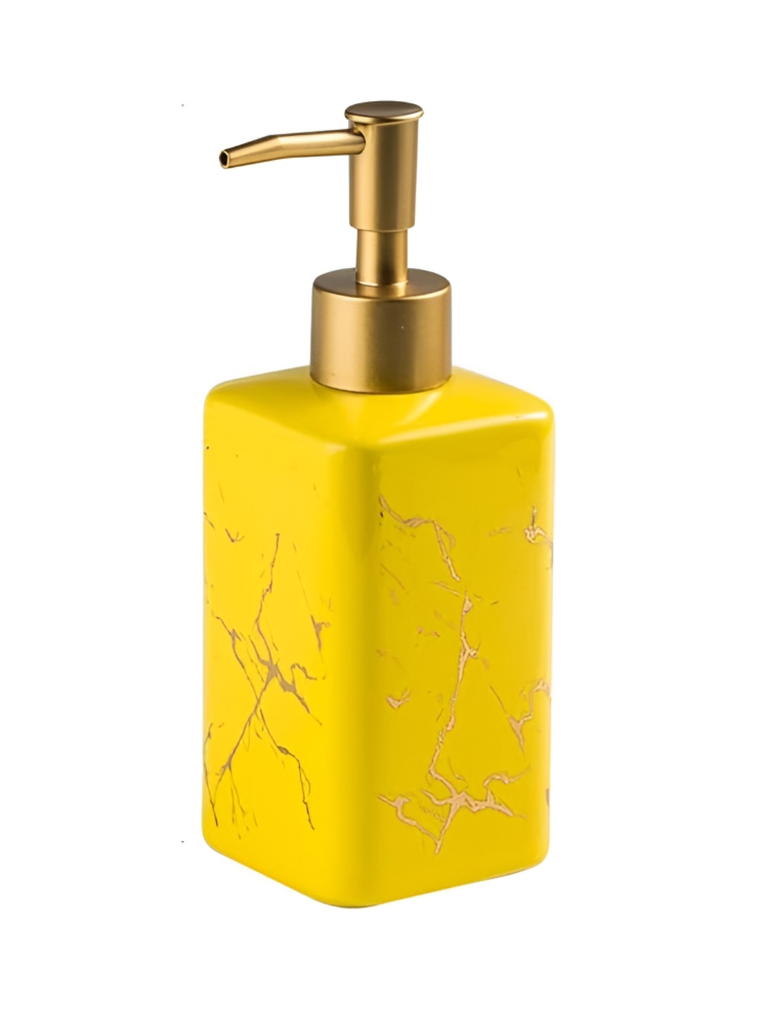 

USHA SHRIRAM Yellow Ceramic Soap Dispenser 320 ml
