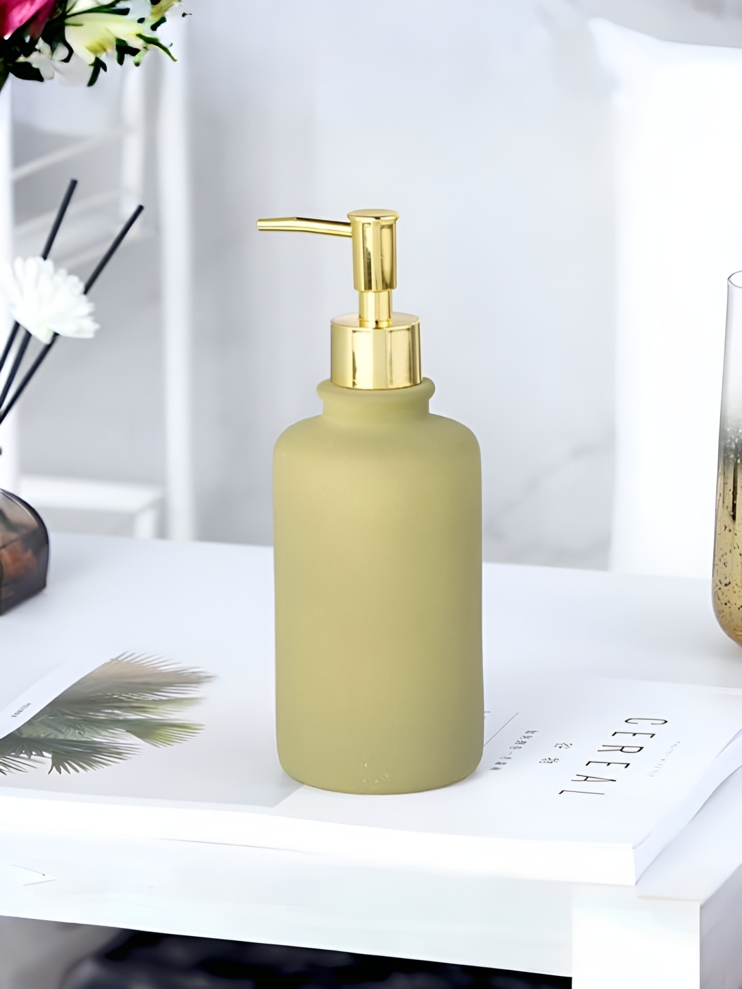 

USHA SHRIRAM Green Ceramic Soap Dispenser 400 ml