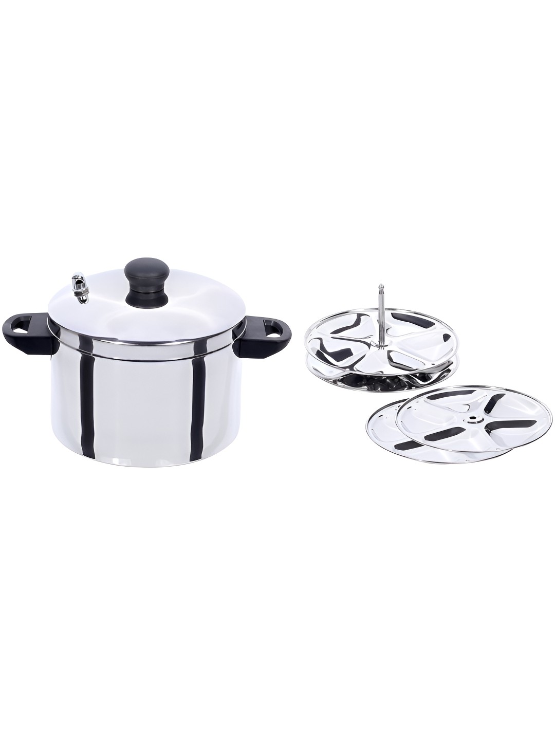 

USHA SHRIRAM Steel Toned 4 Plates Induction Base Stainless Steel Idli Cooker