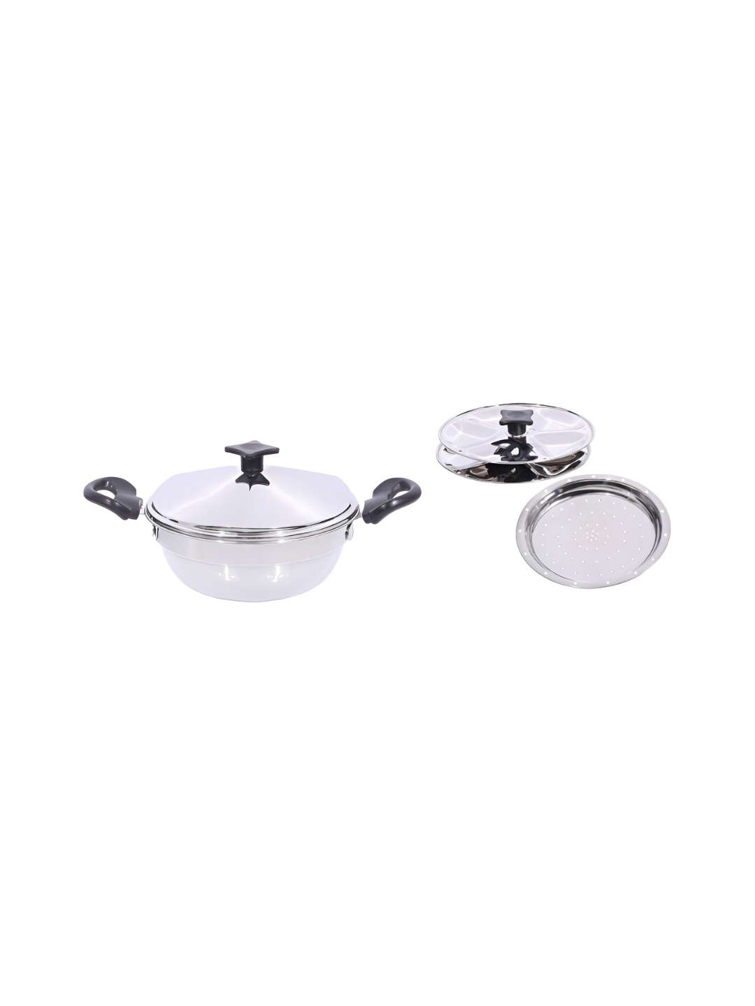 

USHA SHRIRAM Steel Induction Base Idli Kadai With Lid