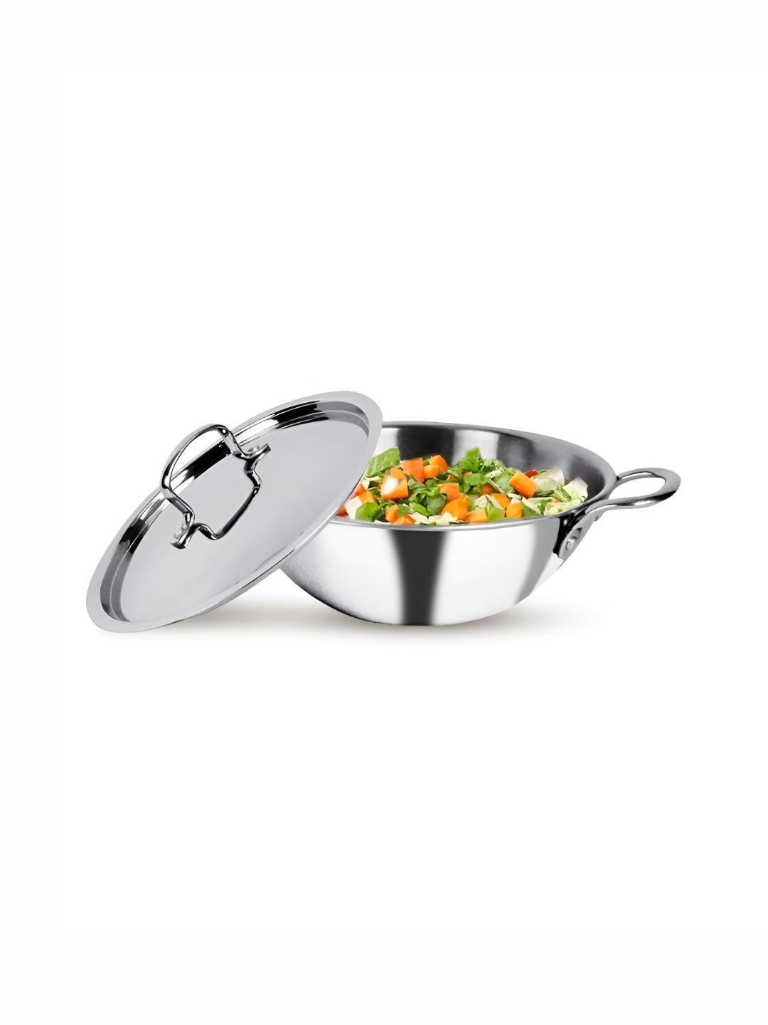 

USHA SHRIRAM Steel Triply Stainless Steel Induction Base Kadhai or Wok 3.6 ltr