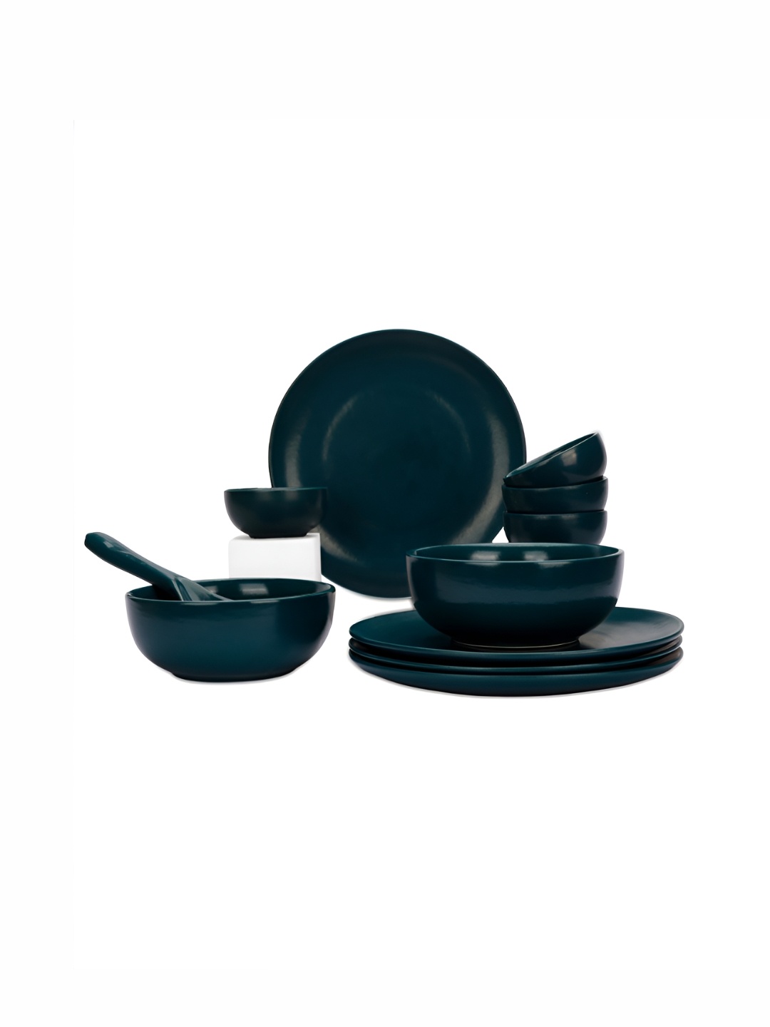

USHA SHRIRAM Black 11 Pieces Ceramic Dinner Set