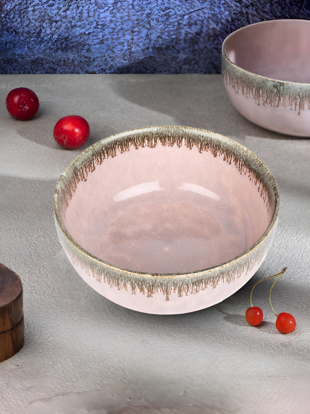 

USHA SHRIRAM Brown & Pink Scratch Resistant Stain Proof Ceramic Serving Bowl