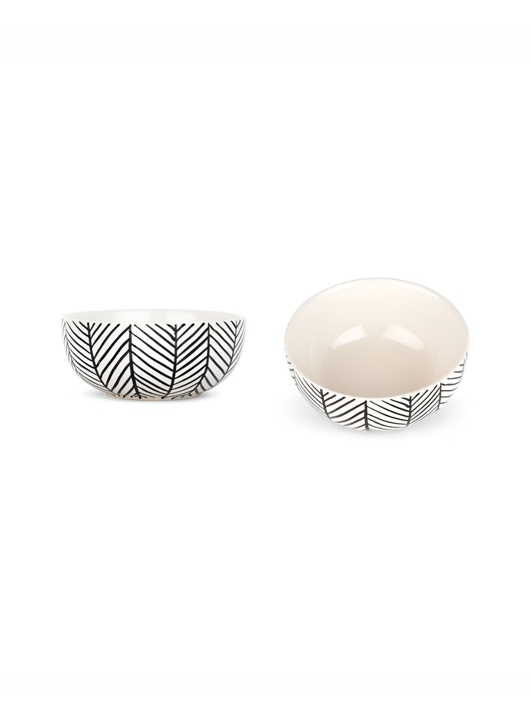 

USHA SHRIRAM White 2 Pieces Ceramic Bowl for Snack & Dinner