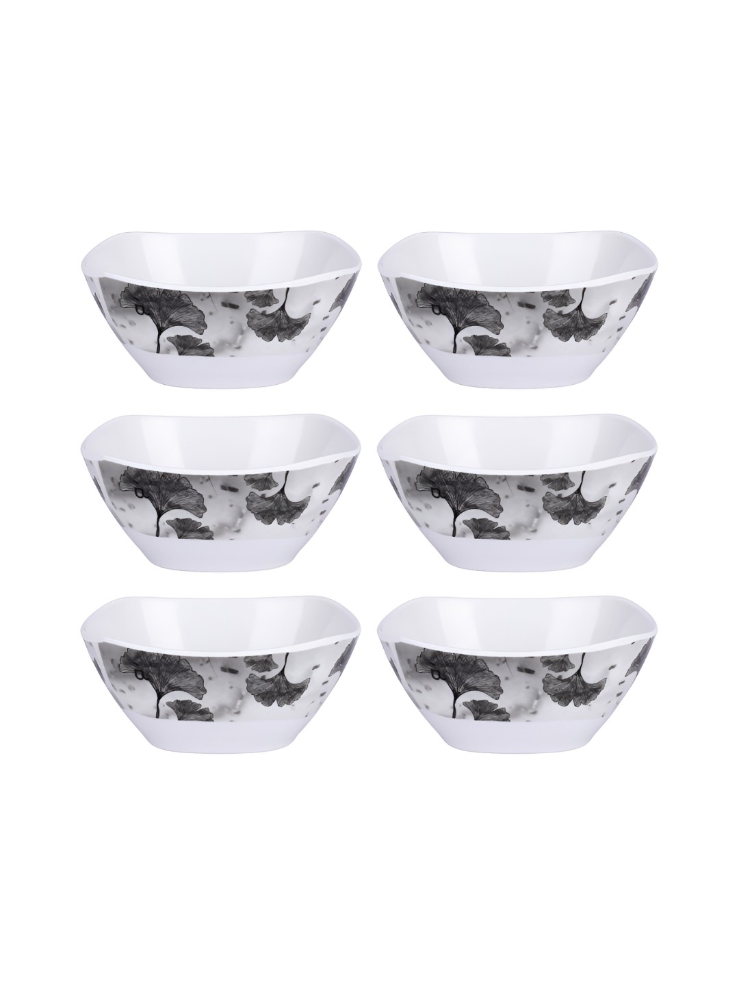 

USHA SHRIRAM Black 6 Pieces Sruare Melamine Bowl Set