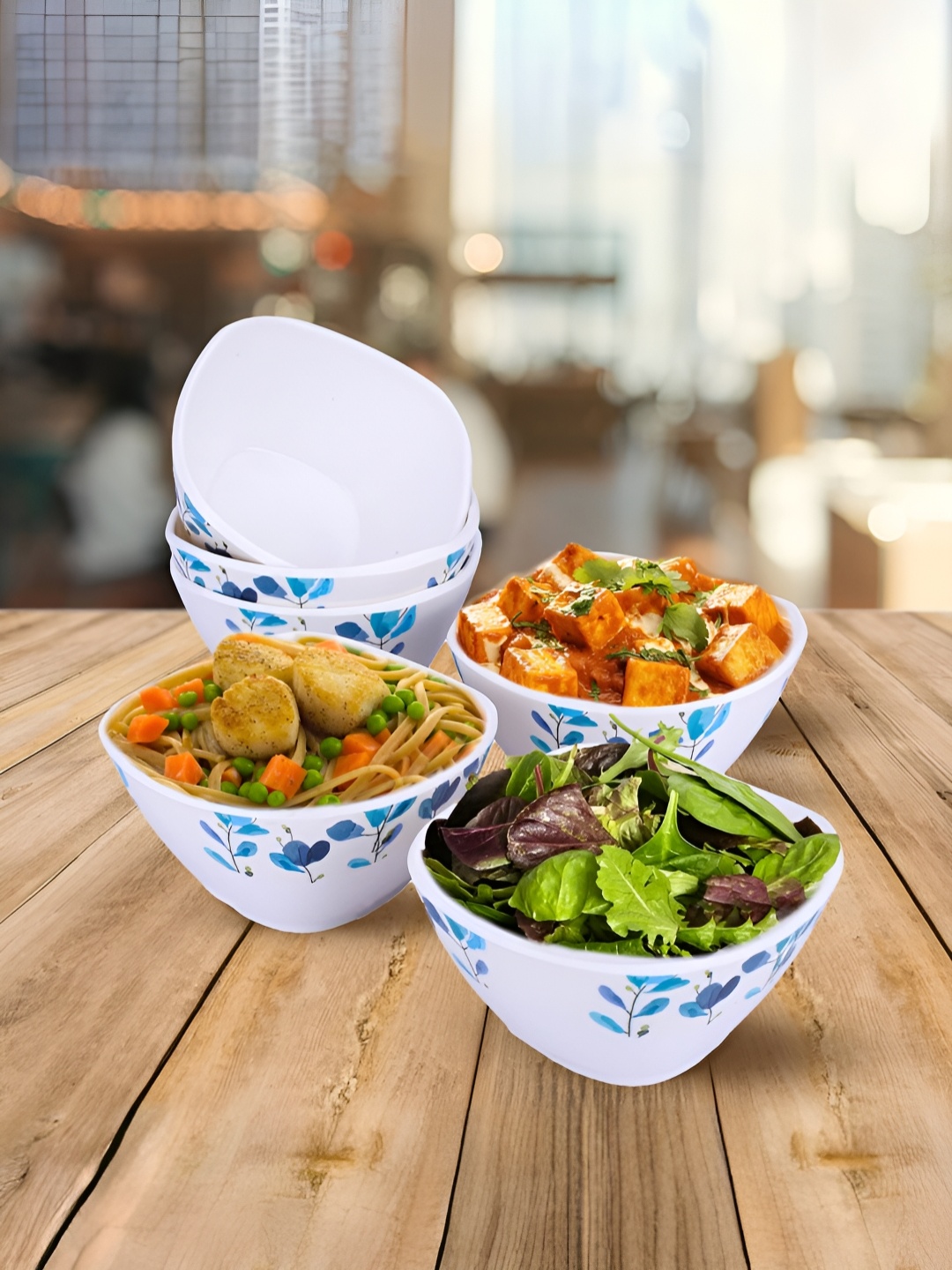 

USHA SHRIRAM Blue & 6 Pieces Melamine Core