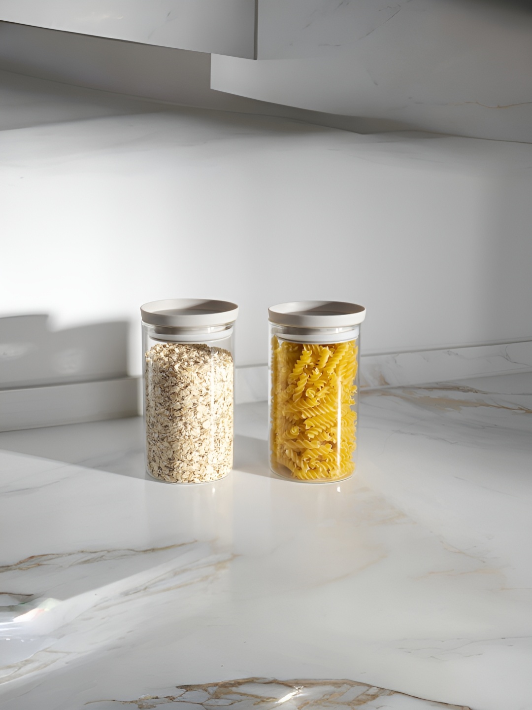 

USHA SHRIRAM Transparent 2 Pieces Glass Dishwasher Safe Spice Box 1 ltr each