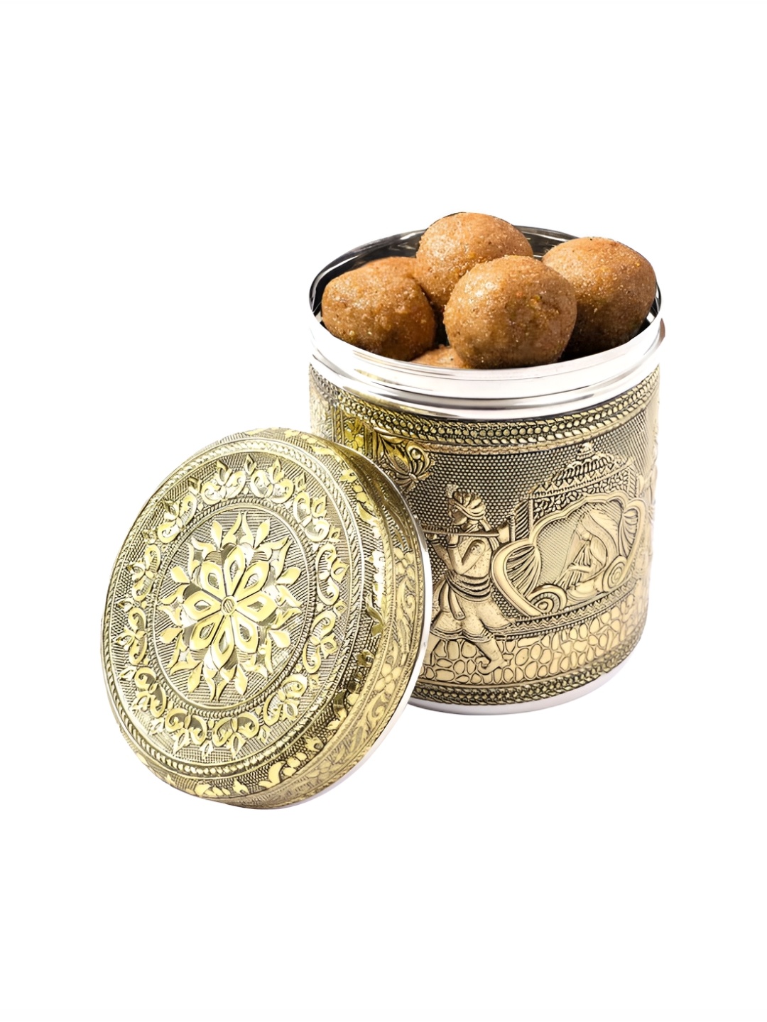 

USHA SHRIRAM Gold-Toned Stainless Steel Dishwasher Safe Food Container 800 ml