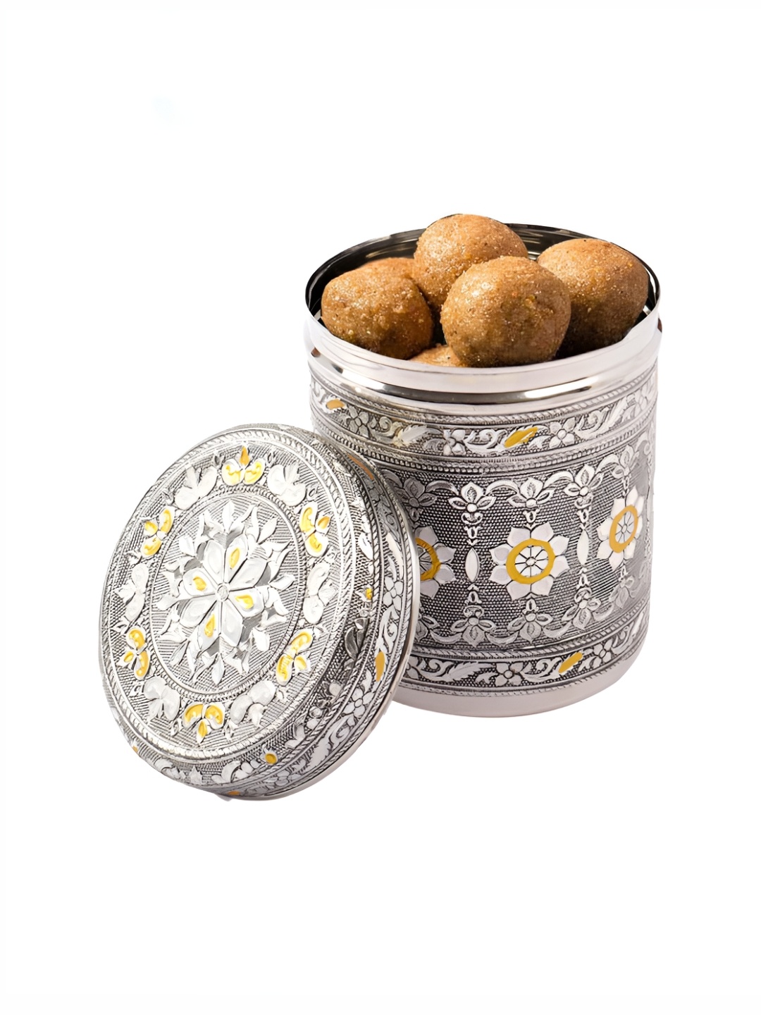 

USHA SHRIRAM Silver-Toned Printed Stainless Steel Dishwasher Safe Food Container 1.6 Ltr