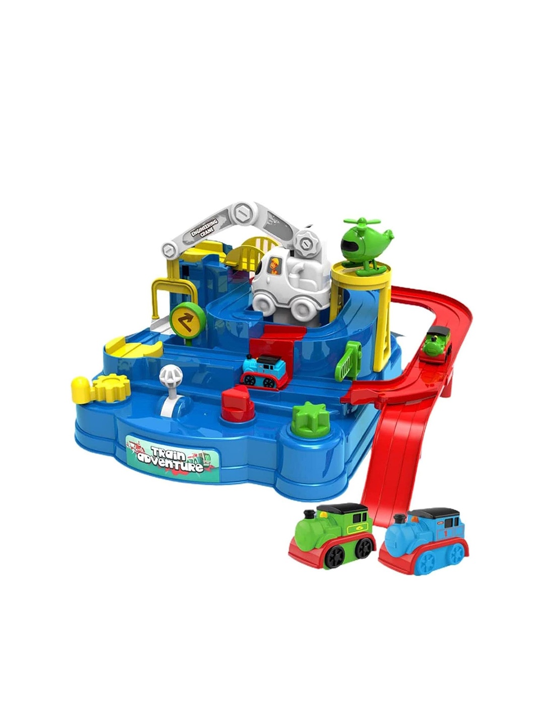 

ADKD Kids Track Interactive Game with 4 Cars, Blue