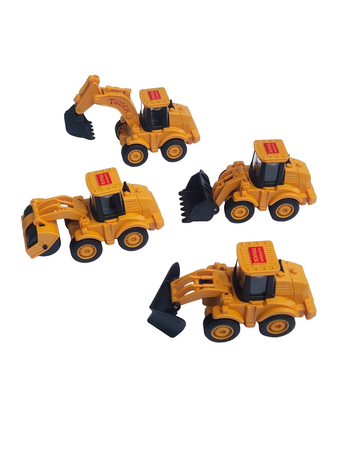 

ADKD Kids 4-Pieces BPA Free Construction Vehicles, Yellow