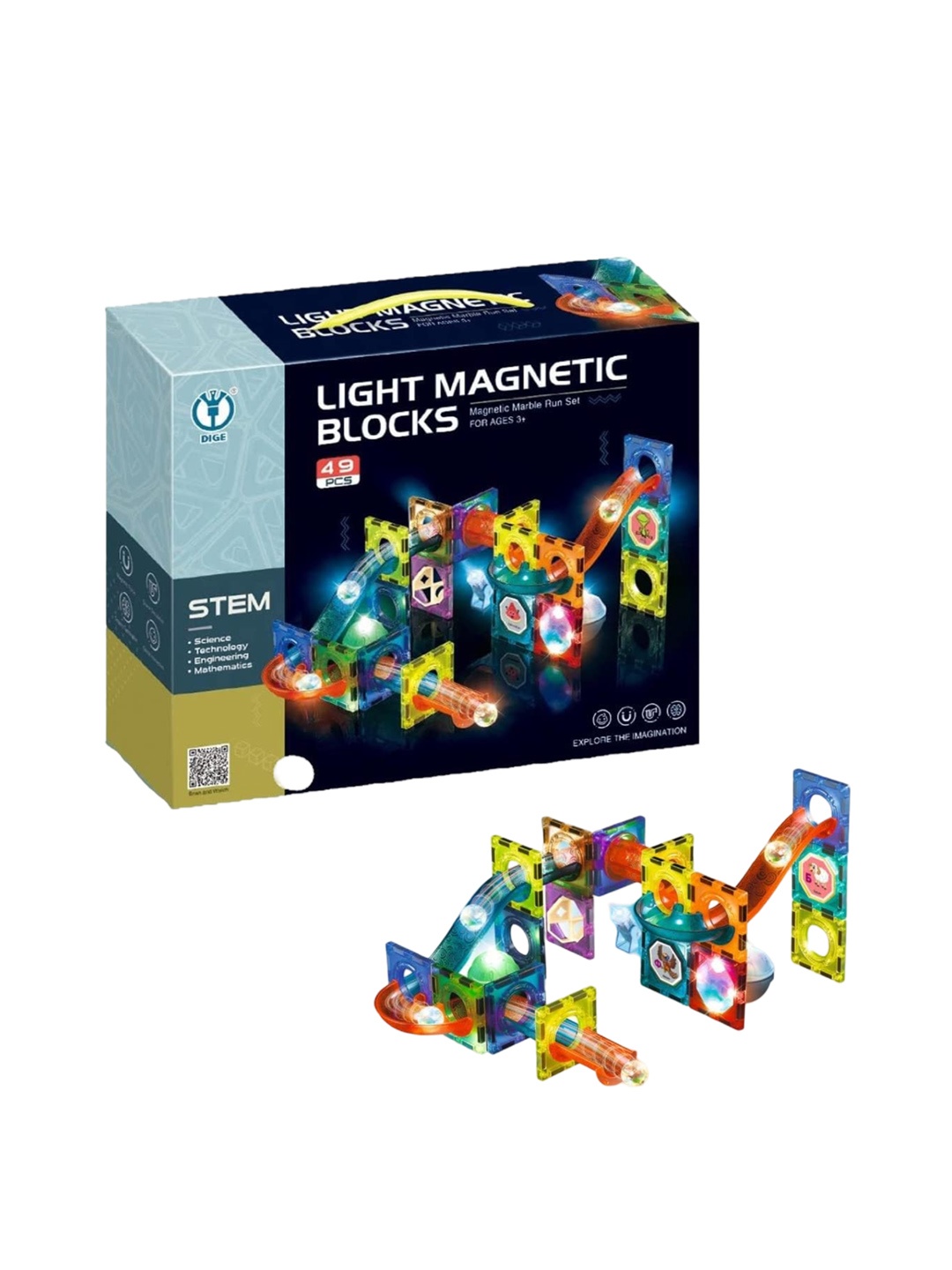 

ADKD Kids BPA Free Light Magnetic Tiles Building Blocks, Blue