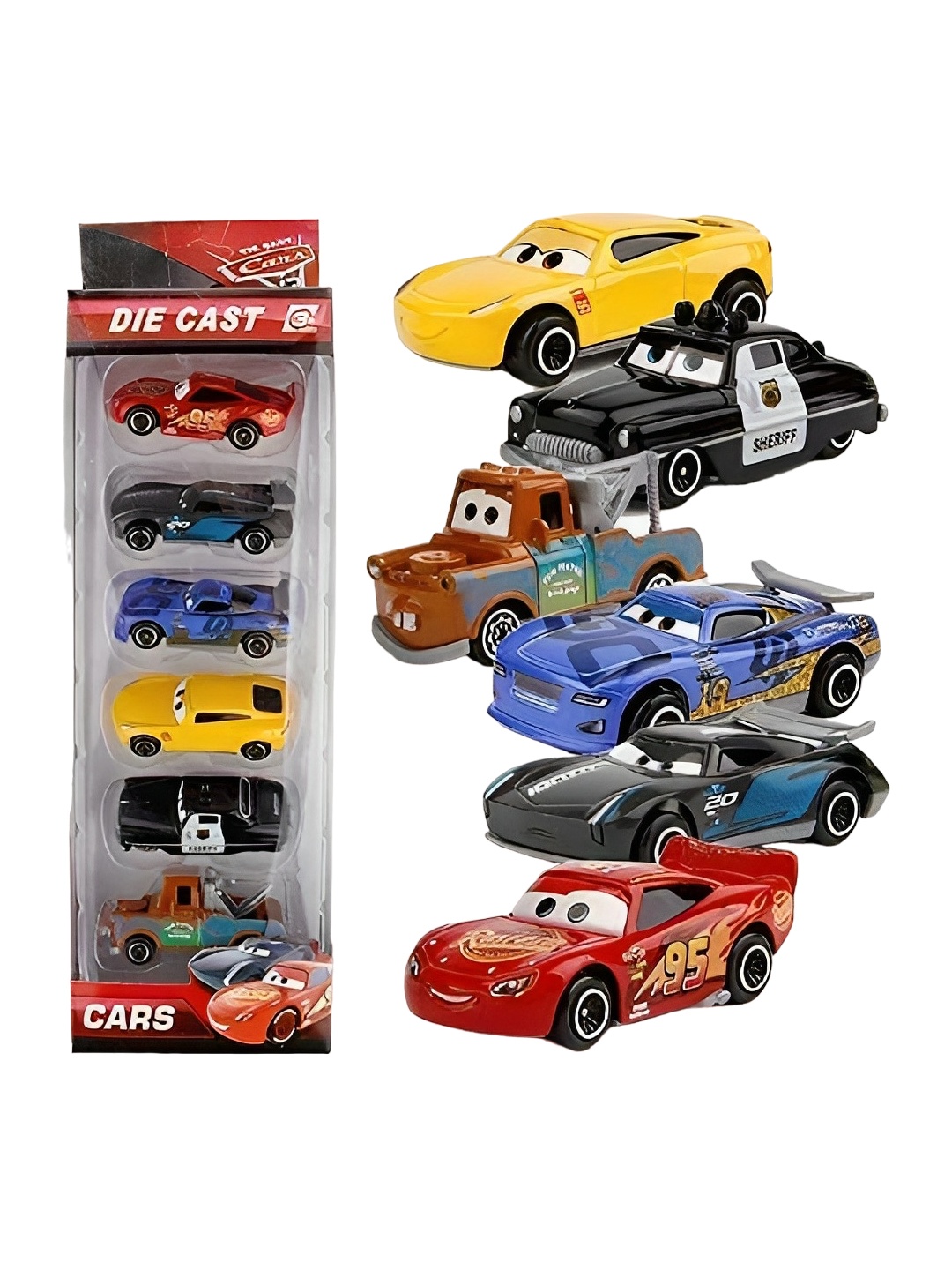 

ADKD Kids Set Of 6 Mini Metal Car Toy Vehicle, Yellow