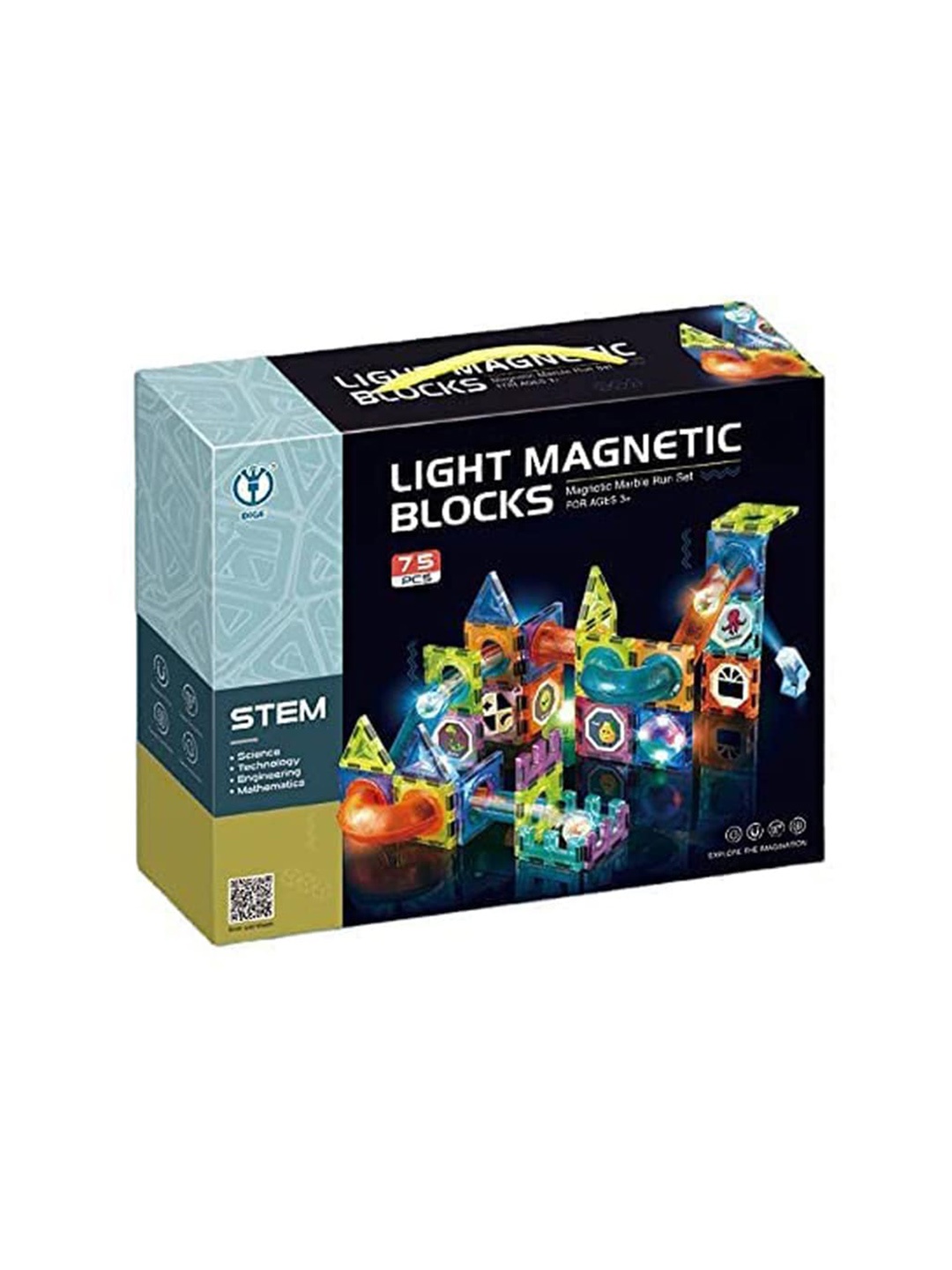 

ADKD Kids 75 Pieces Light Magnetic Tiles Building Blocks, Red