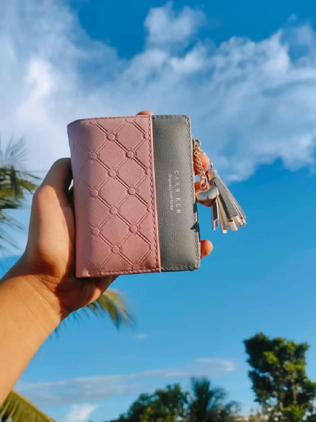 SYGA Women Textured Leather Two Fold Wallet, Pink