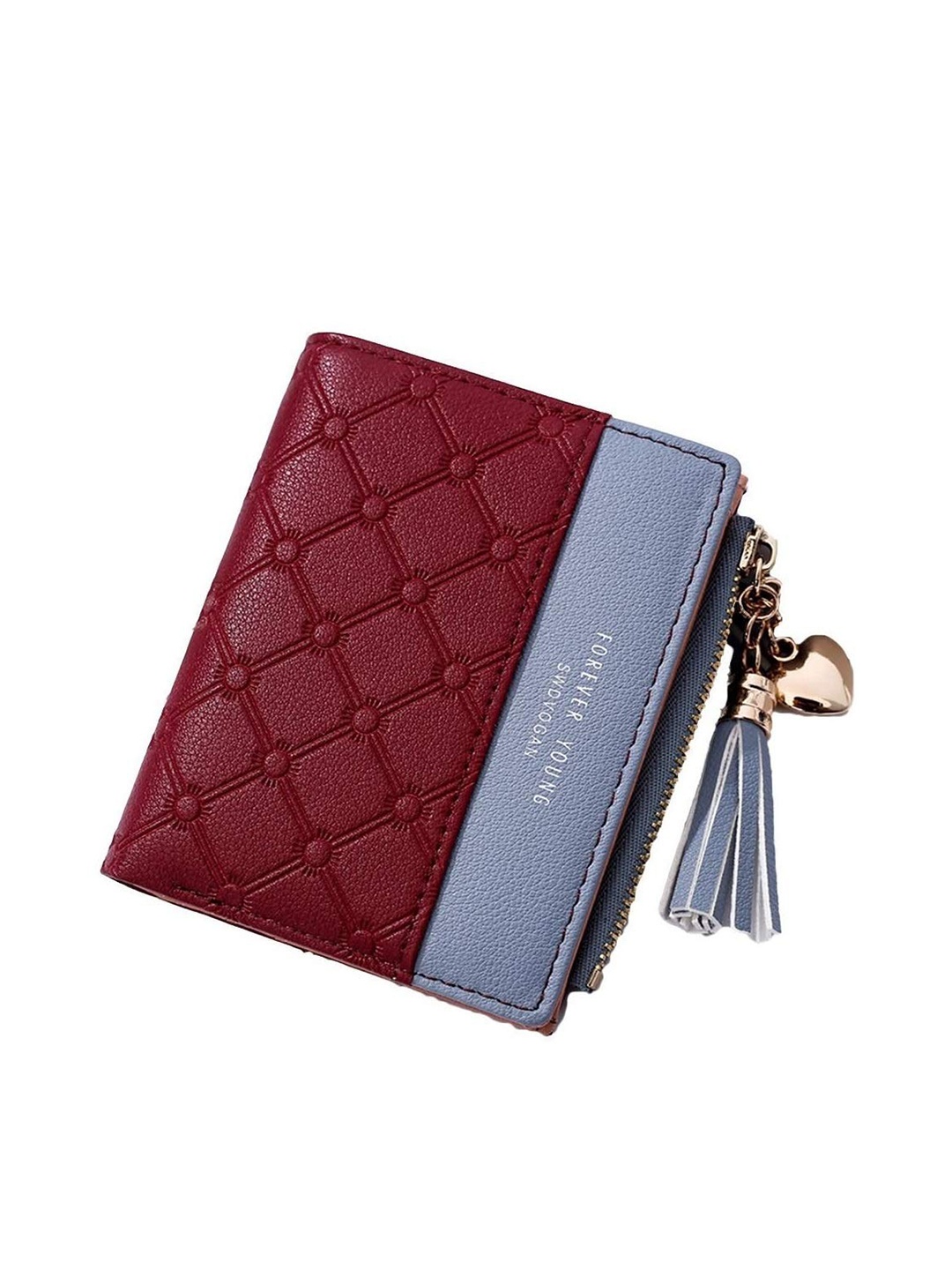 

SYGA Women Textured Leather Two Fold Wallet, Red