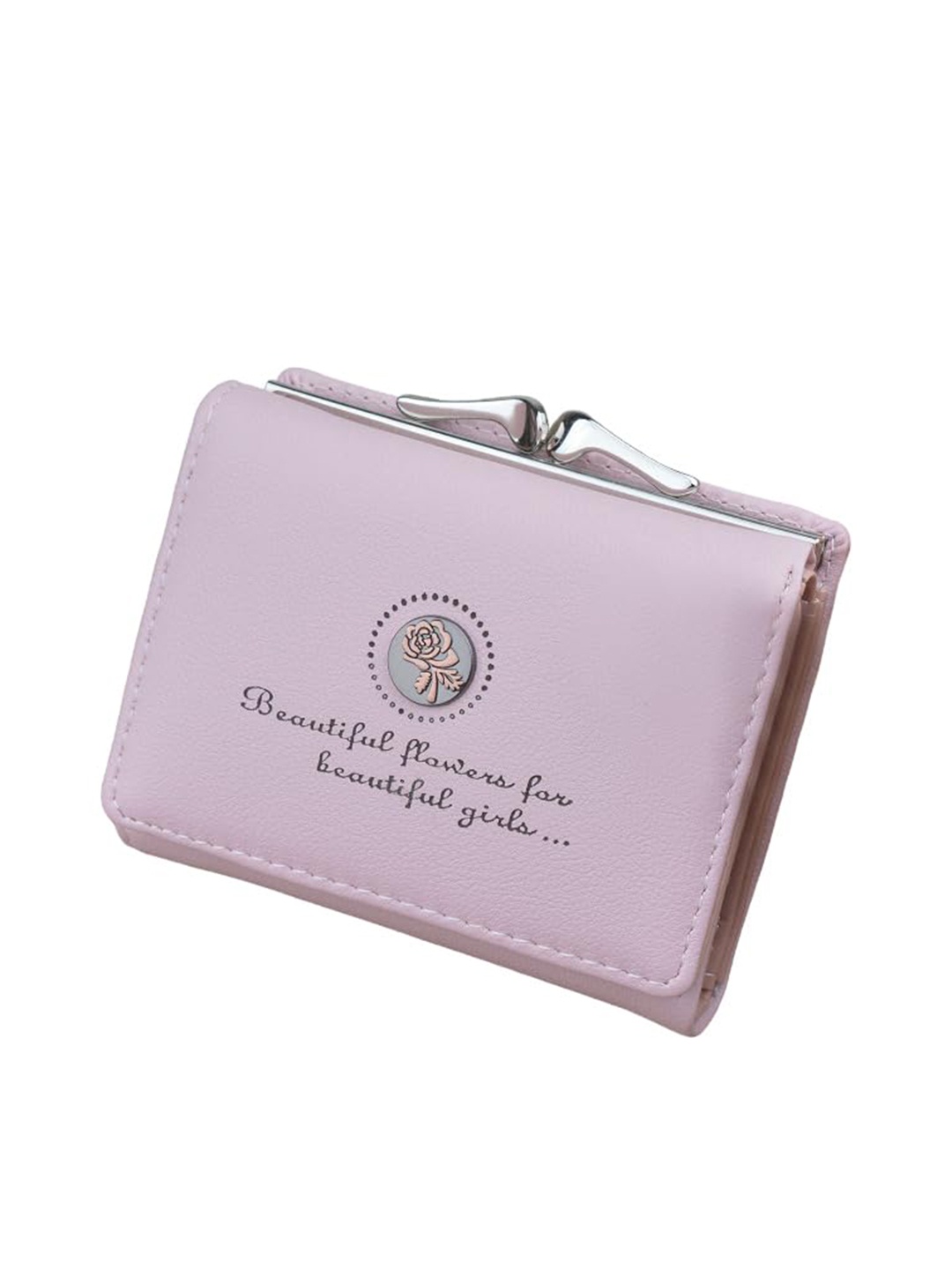 

SYGA Women Typography Leather Two Fold Wallet, Pink