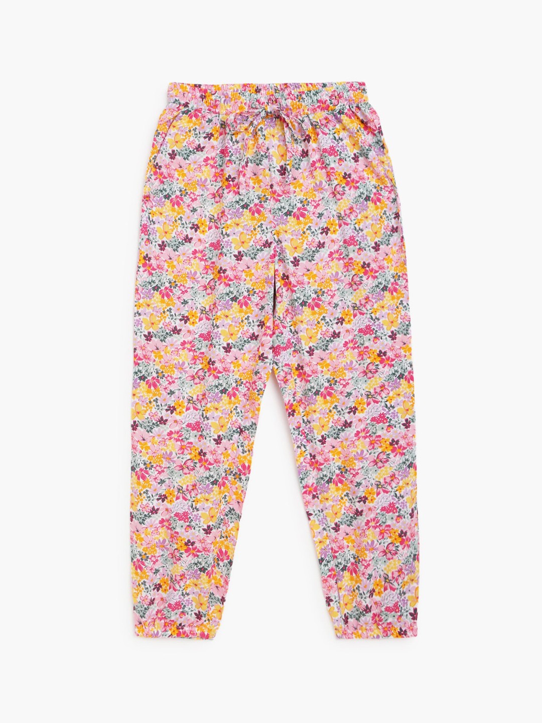

Campana Girls Printed Regular Fit Mid-Rise Joggers Trousers, Pink