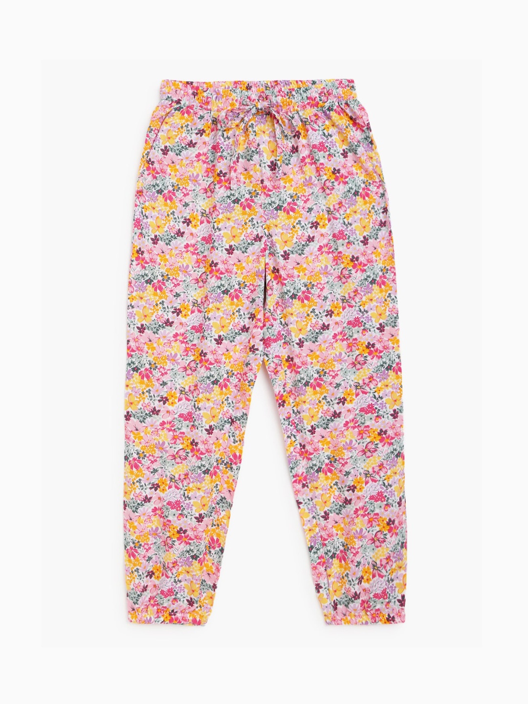 

Campana Girls Printed Regular Fit Mid-Rise Joggers Trousers, Pink