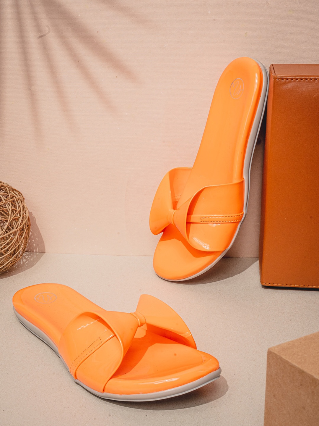 

NR By Nidhi Rathi Open Toe Flats, Orange