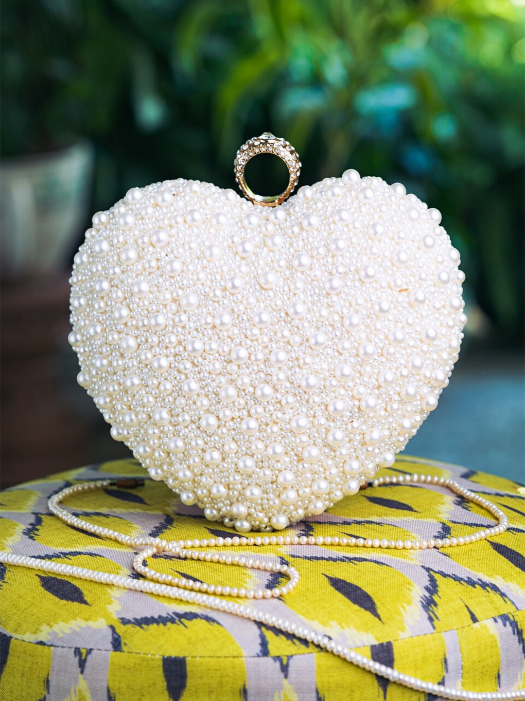 

NR By Nidhi Rathi Embellished Box Clutch, White