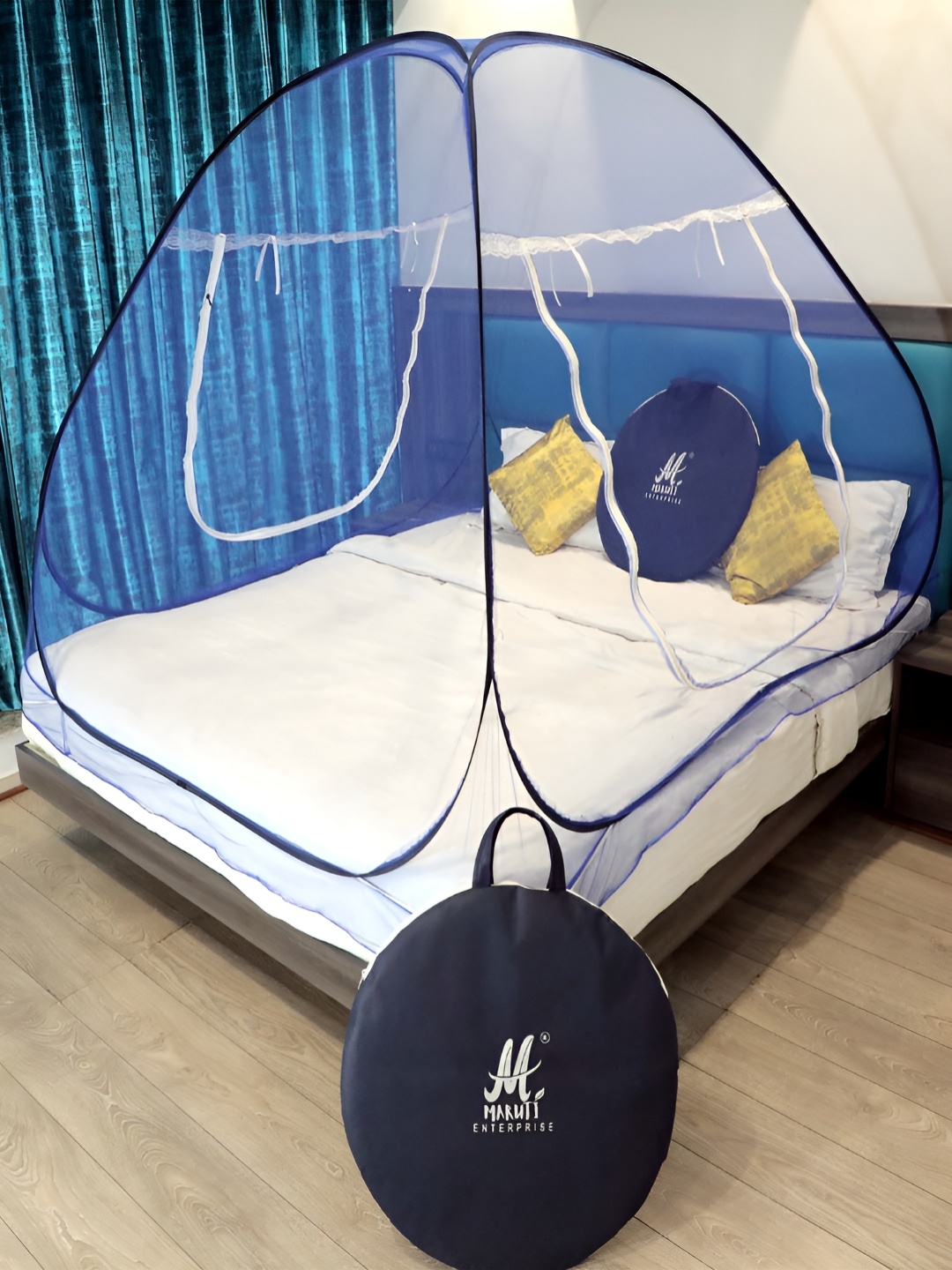 

MARUTI ENTERPRISE Blue King Size Tent Mosquito Net