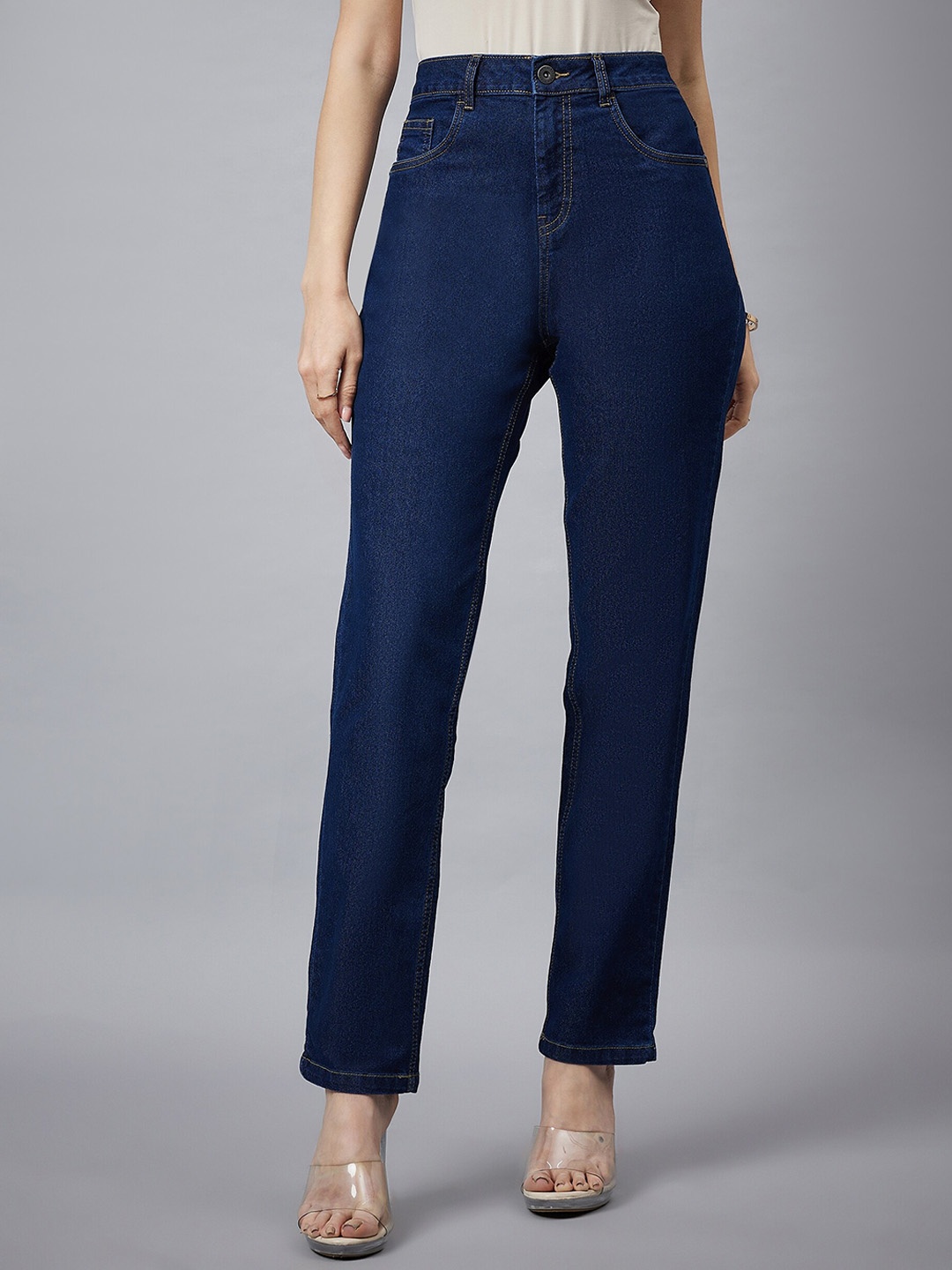 

Chemistry Women Comfort Relaxed Fit High-Rise Clean Look Stretchable Jeans, Blue