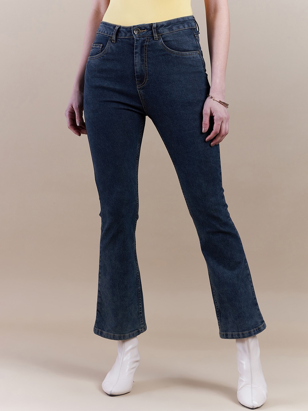 

The Roadster Lifestyle Co. Women Blue Comfort Bootcut High Rise Stretchable Jeans