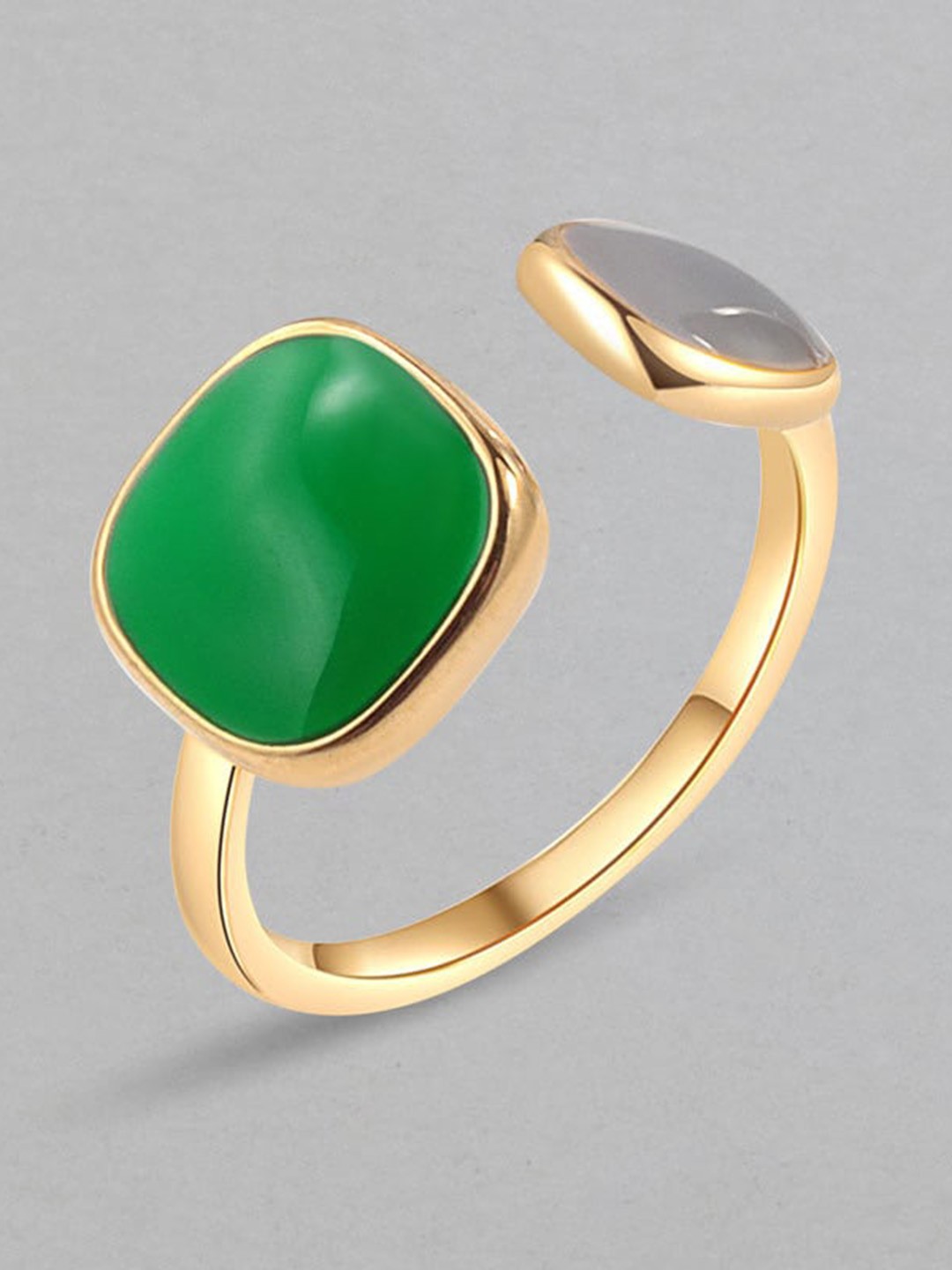 

MYKI Gold-Plated CZ-Stones Studded Adjustable Finger Ring