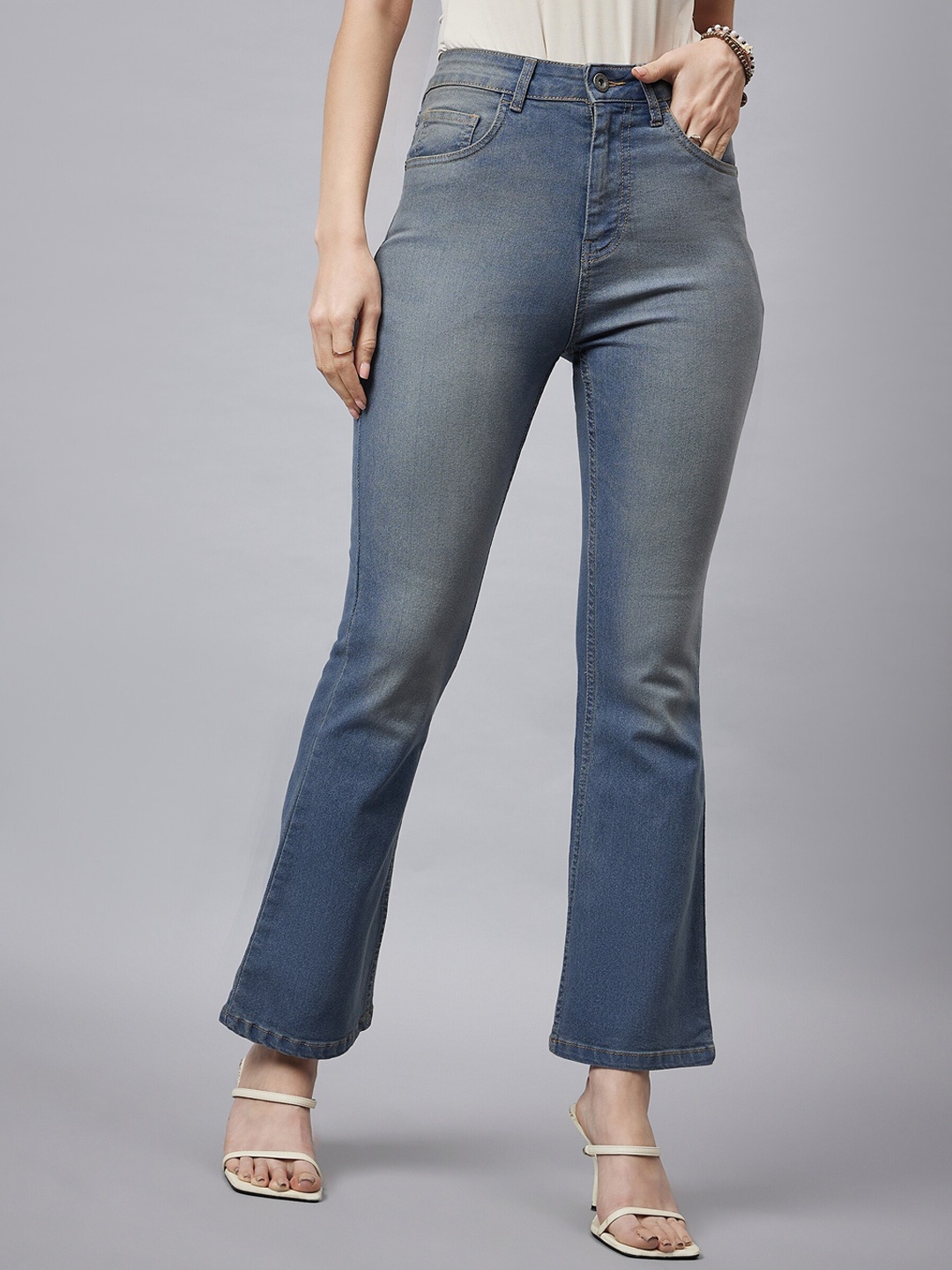 

Chemistry Women Comfort Bootcut High-Rise Heavy Fade Stretchable Jeans, Blue