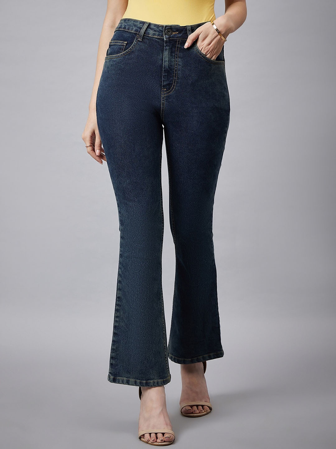 

Chemistry Women Comfort Bootcut High-Rise Clean Look Stretchable Jeans, Blue
