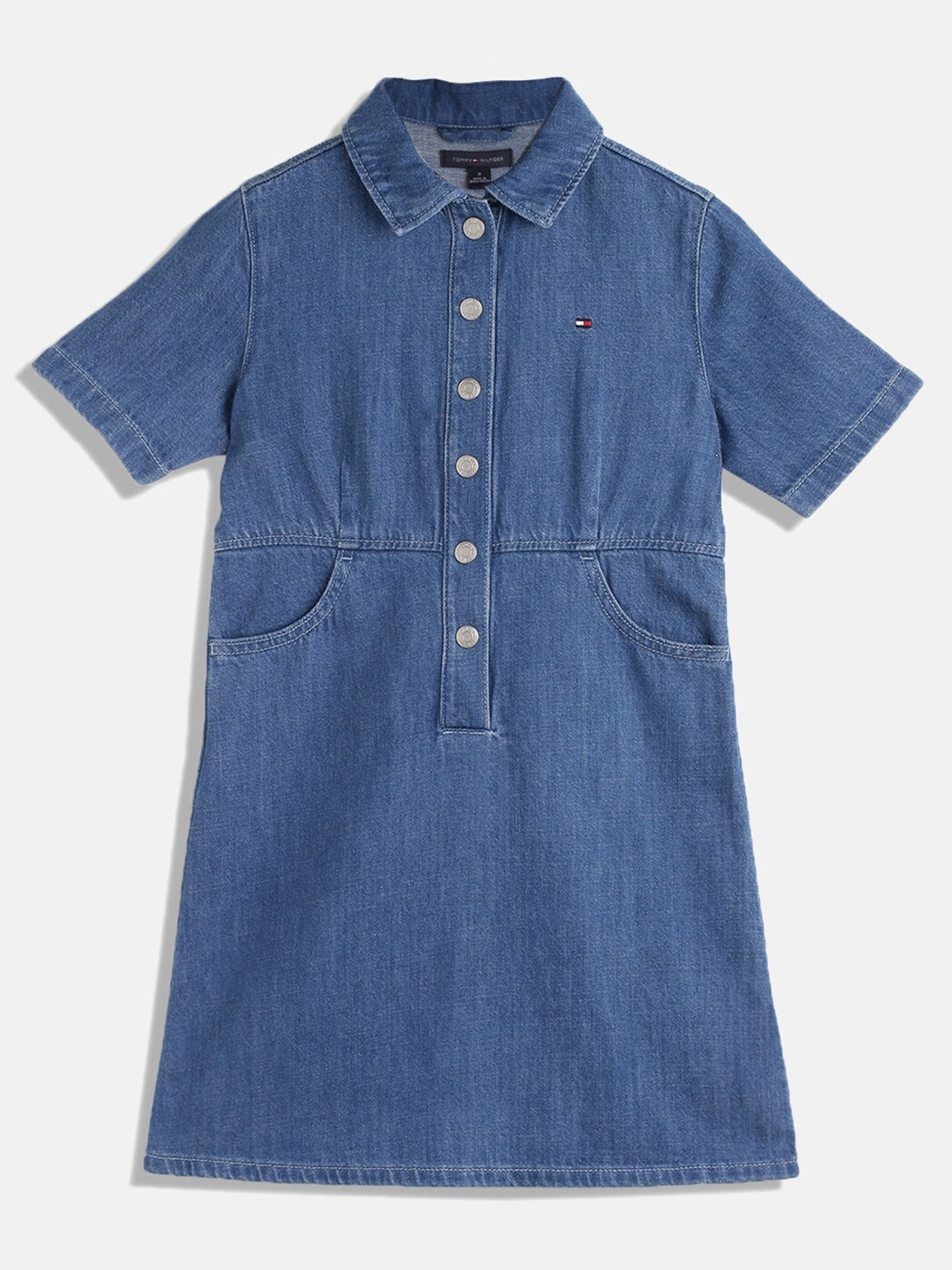 

Tommy Hilfiger Girls Cotton A-Line Dress, Blue