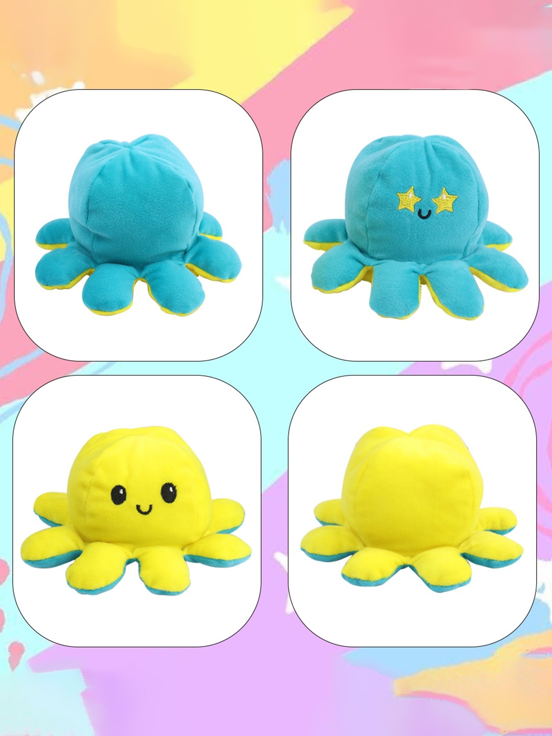

CareDone Reversible Cotton Octopus Soft Toy, Blue