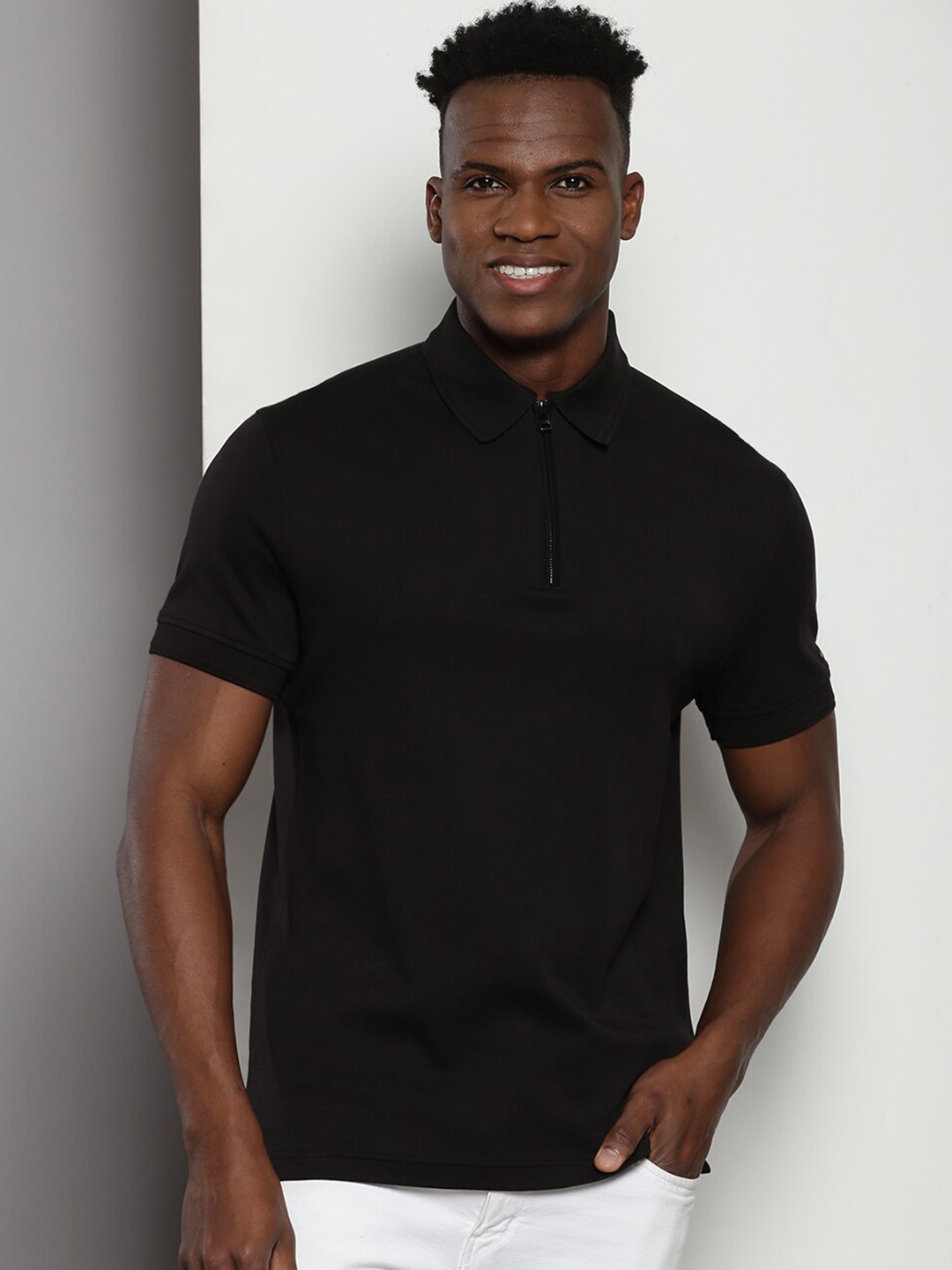 

Tommy Hilfiger Polo Collar Pure Cotton Slim Fit T-shirt, Black