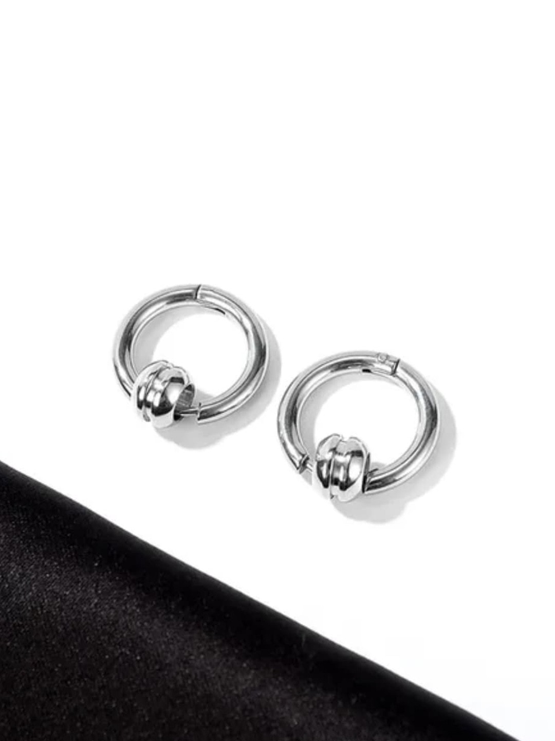 

SALTY Men Silver-Plated Contemporary Stud Earrings