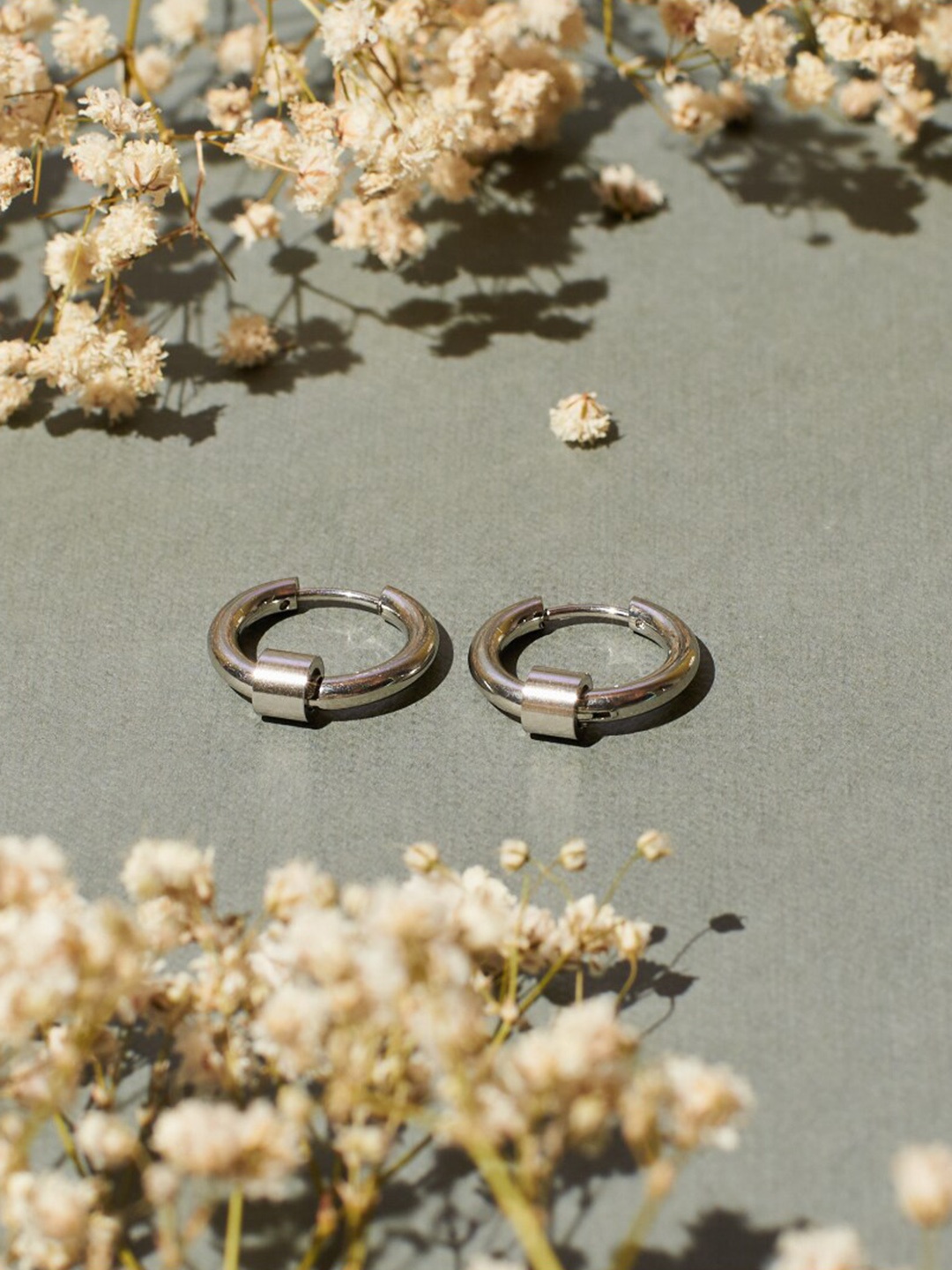 

SALTY Men Circular Hoop Earrings, Silver