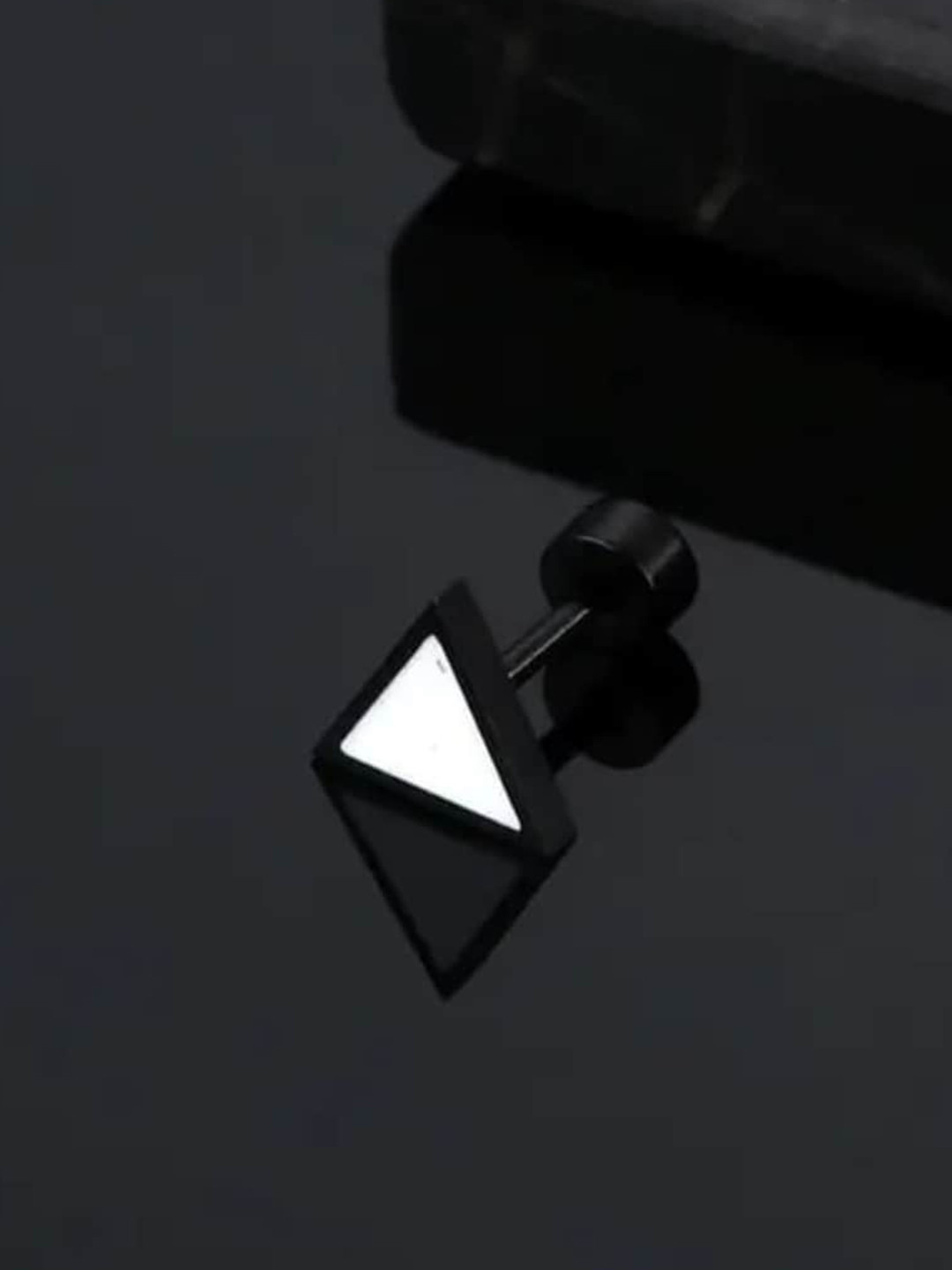 

SALTY Triangular Shaped Studs Earrings, Black