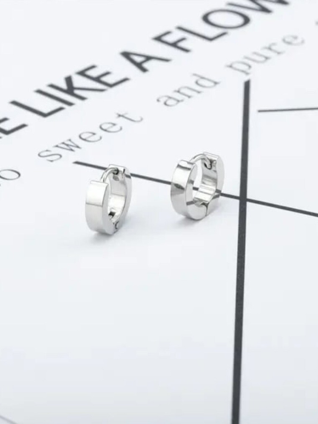 

SALTY Men Contemporary Hoop Earrings, Silver