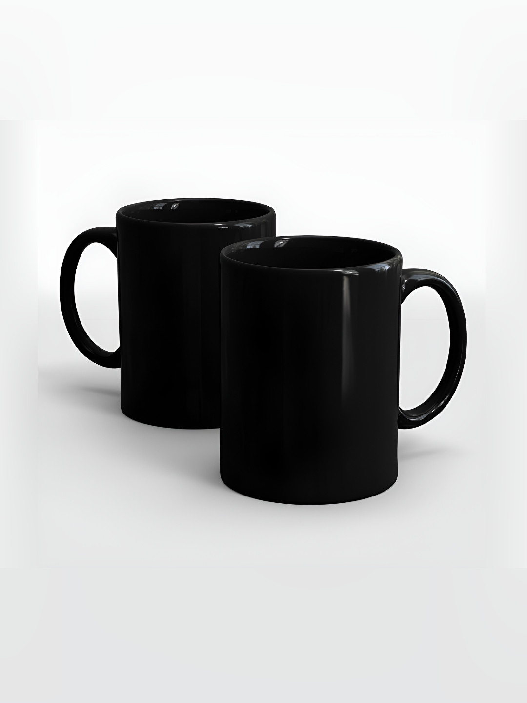 

Home Decor Expert Black 2 Pcs Ceramic Glossy Mugs Set of Cups and Mugs 300 ml