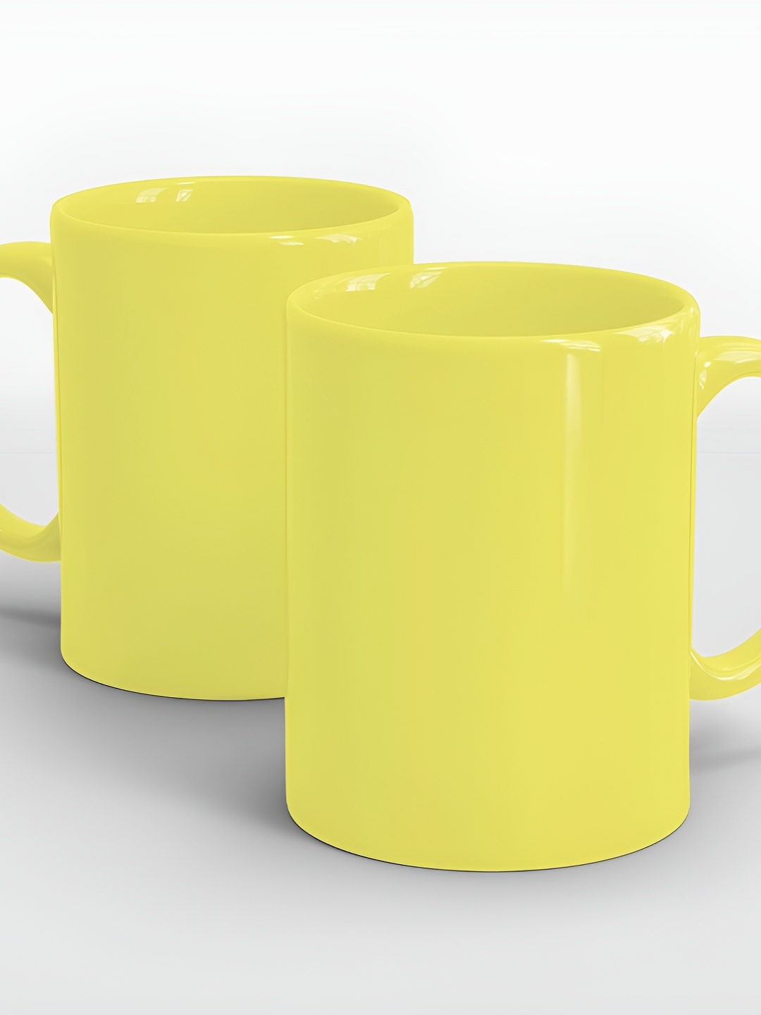 

Home Decor Expert Yellow 2 Pcs Ceramic Glossy Mugs Set of Cups and Mugs 300 ml