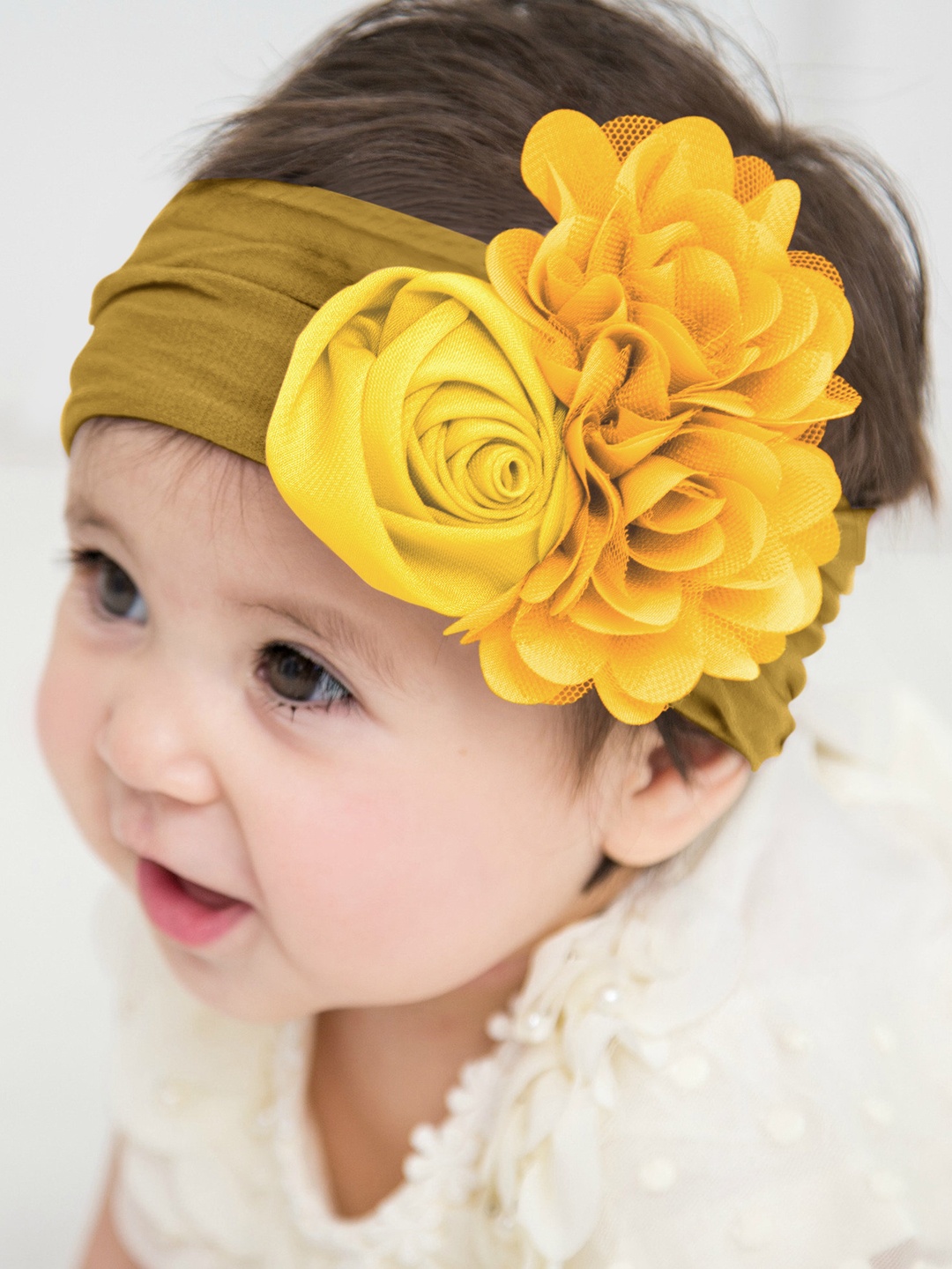

SYGA Girls Floral Stretchable Headband, Yellow