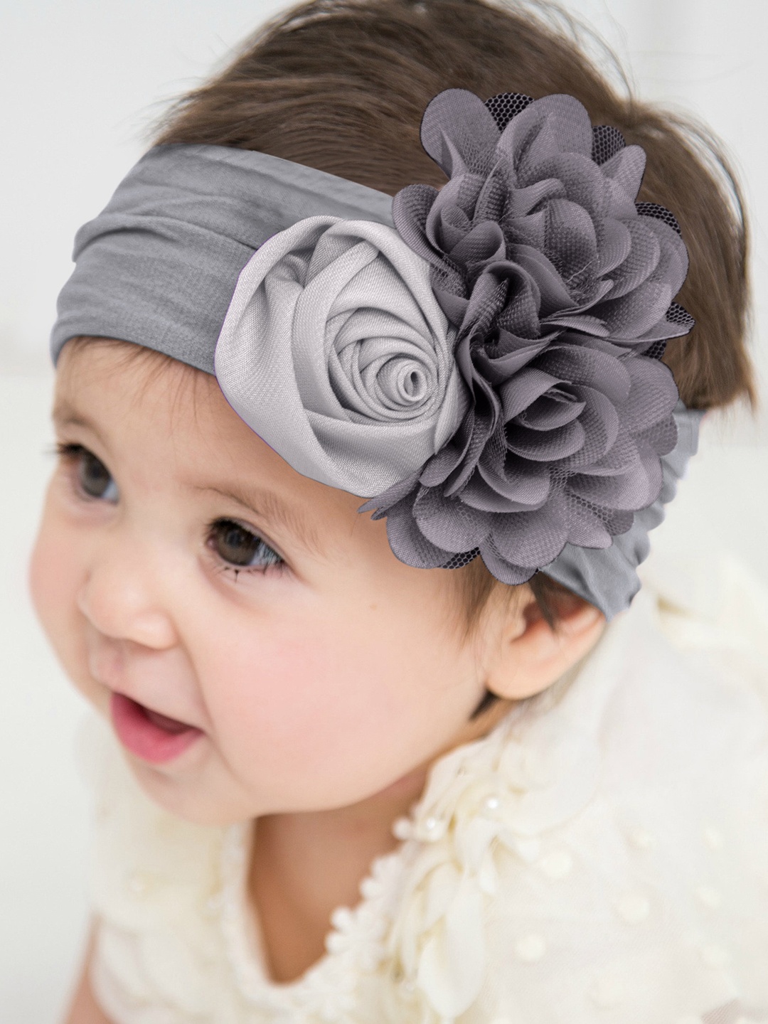 

SYGA Infant Floral Stretchable Headband, Grey