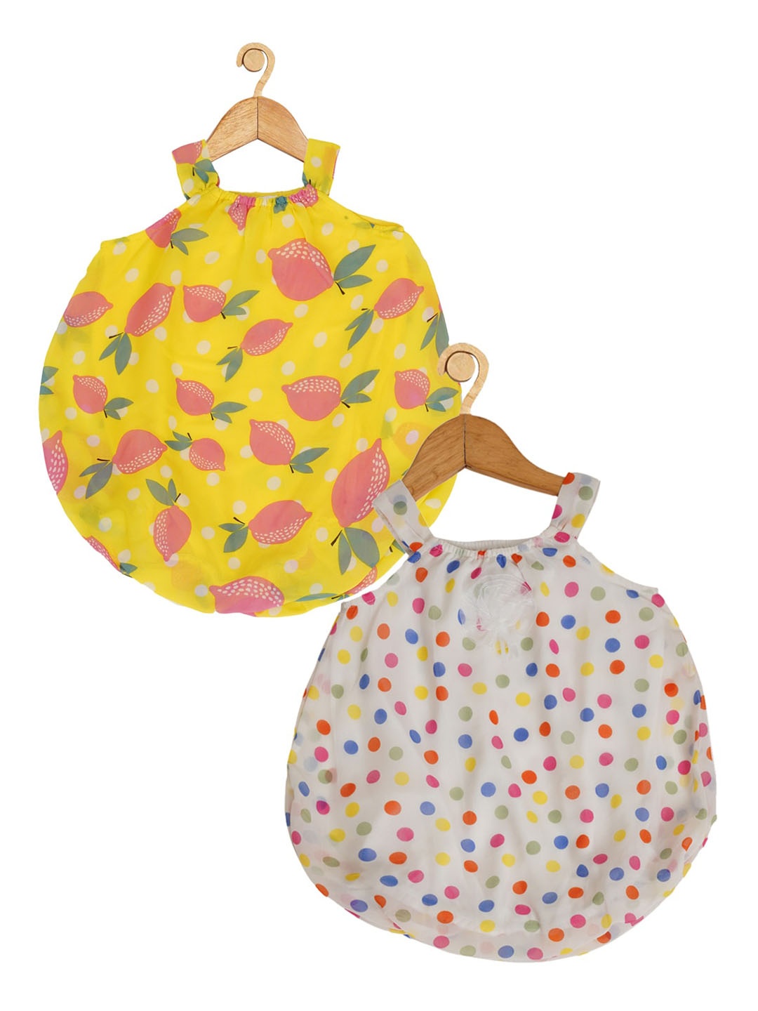 

Creative Kids Infant Girls Pack of 2 Printed Rompers, White