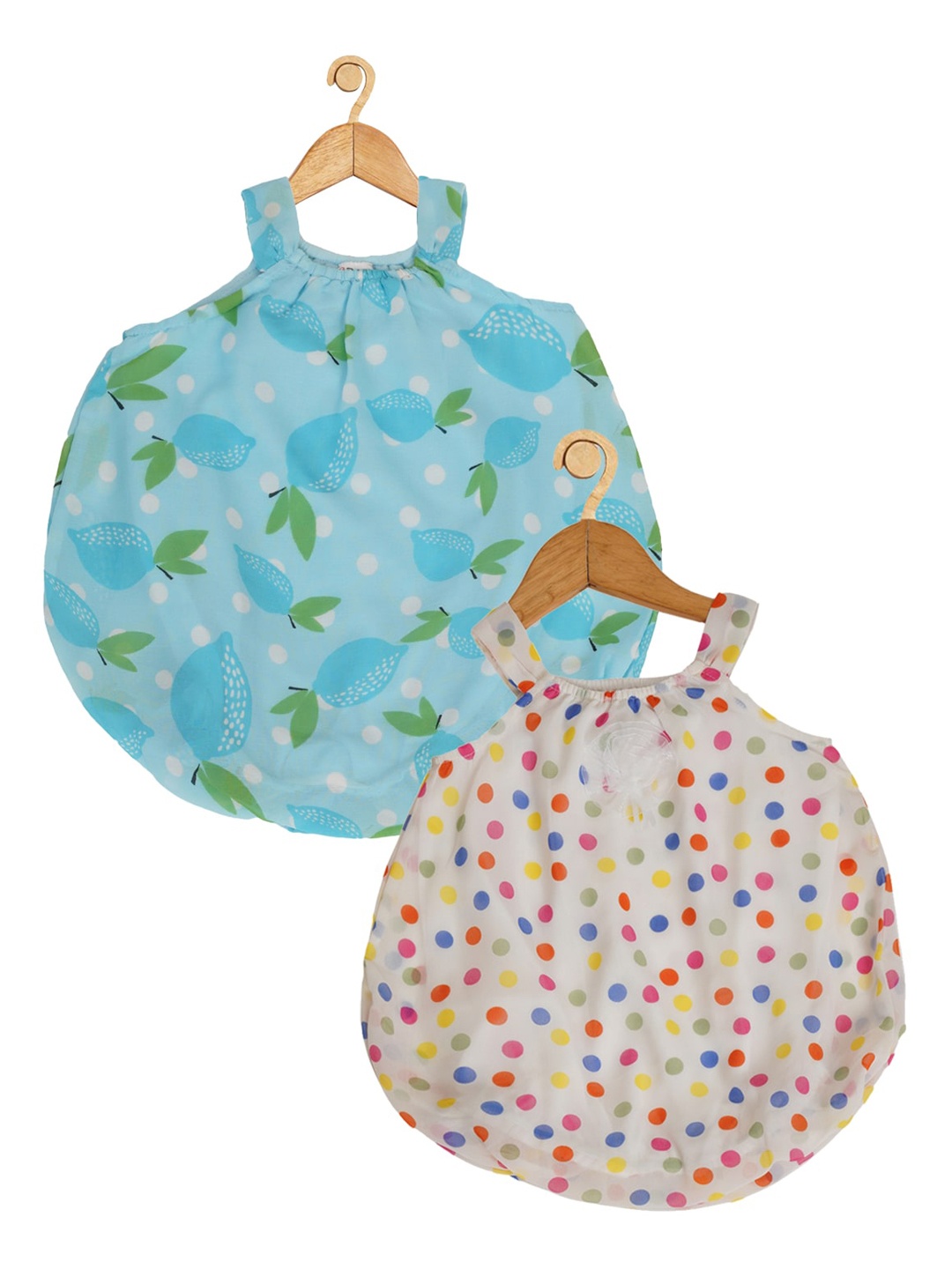 

Creative Kids Infant Girls Pack of 2 Printed Romper Dresses, White
